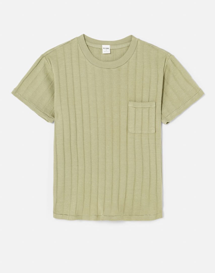 90s Variegated Rib Tee - Sage sold by Re/Done