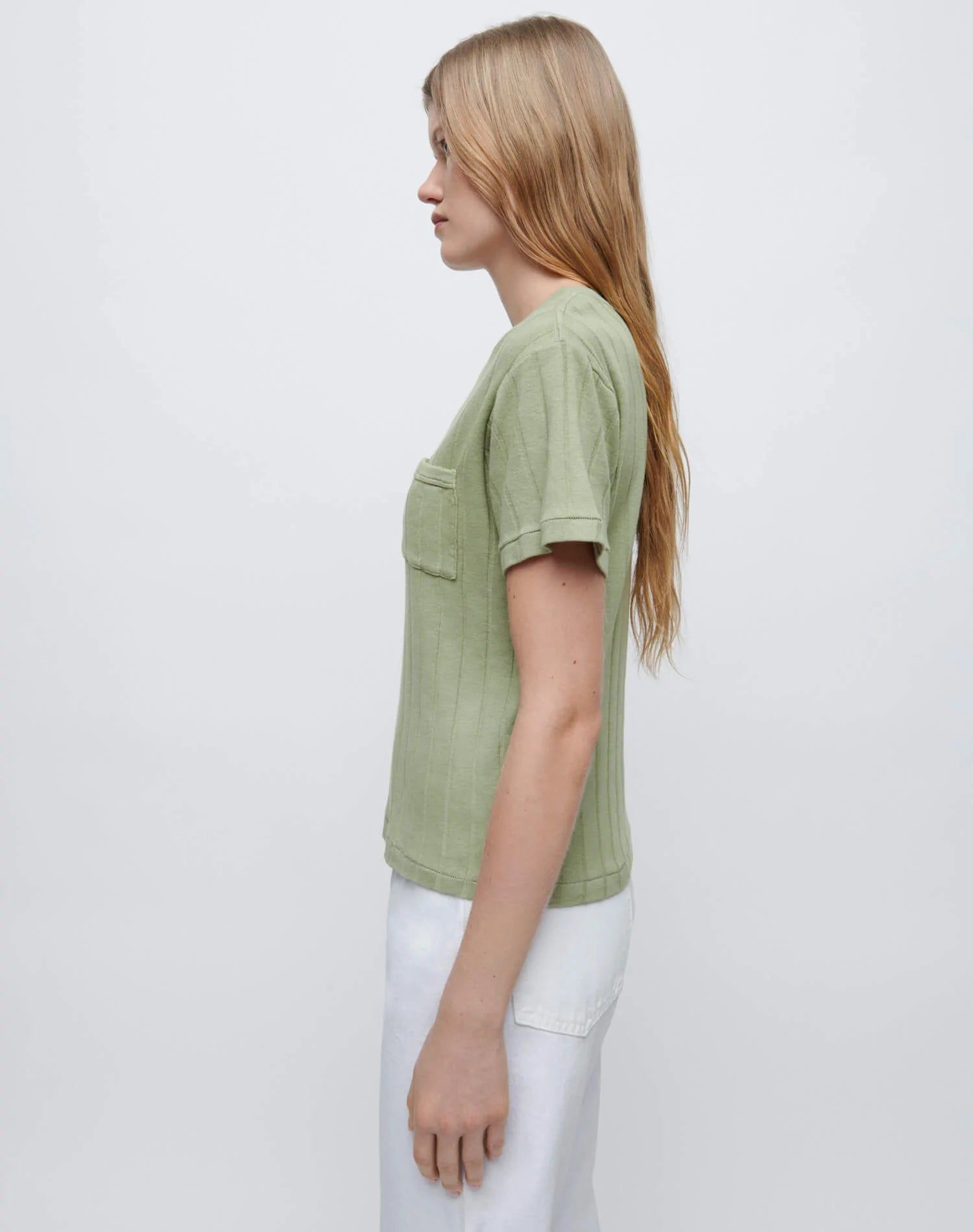 90s Variegated Rib Tee - Sage sold by Re/Done product image thumbnail 4