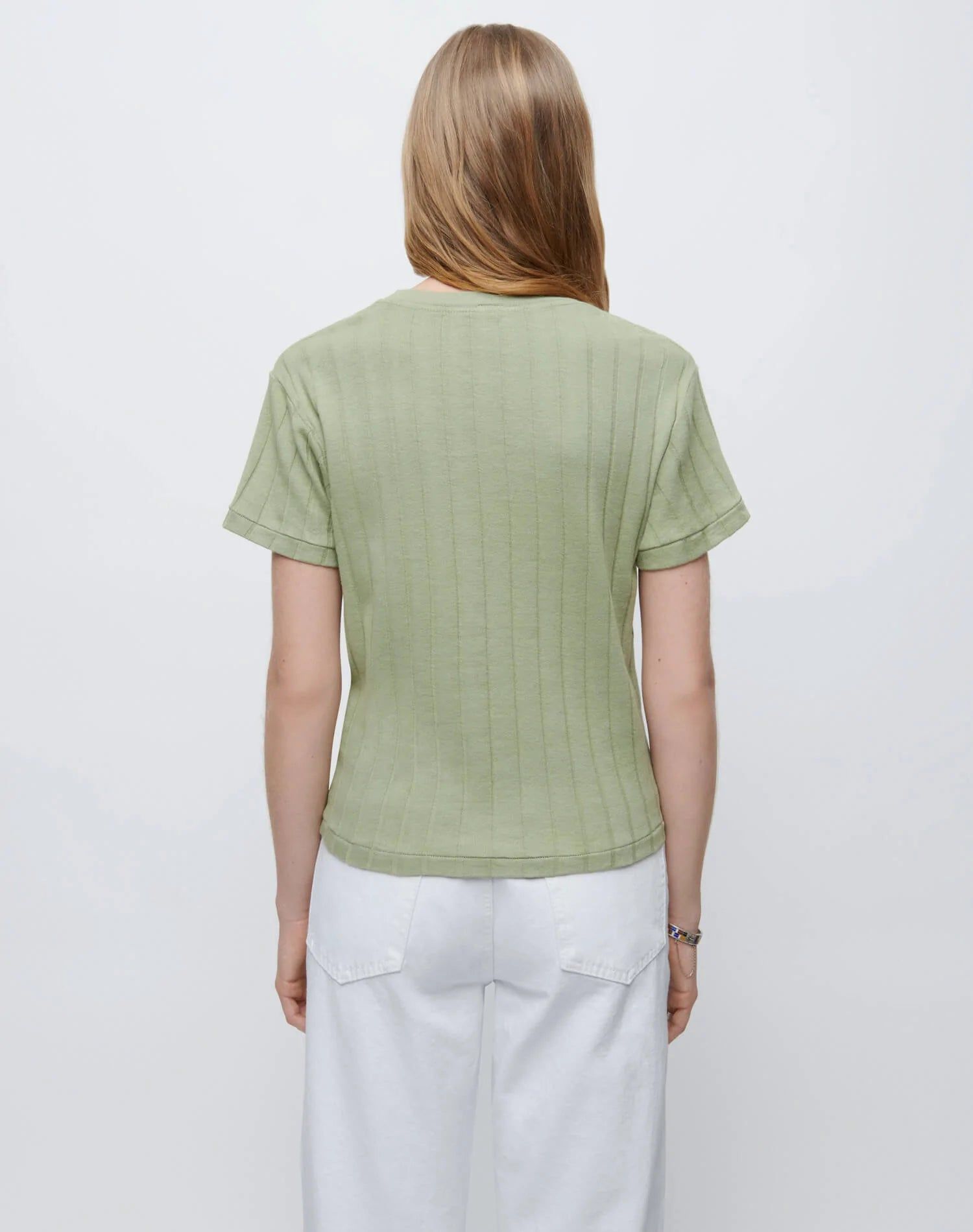 90s Variegated Rib Tee - Sage sold by Re/Done product image thumbnail 5