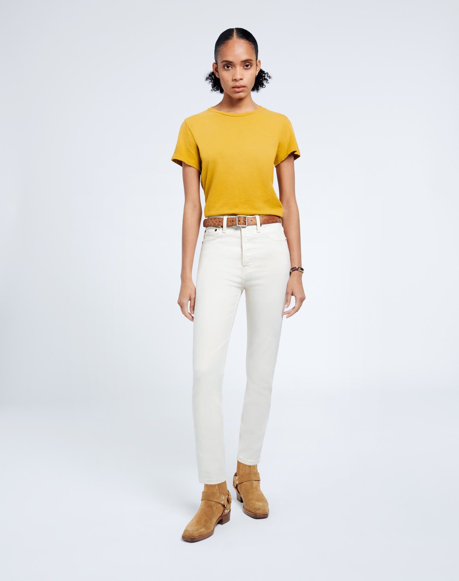 Comfort Stretch High Rise Ankle Crop - Vintage White sold by Re/Done