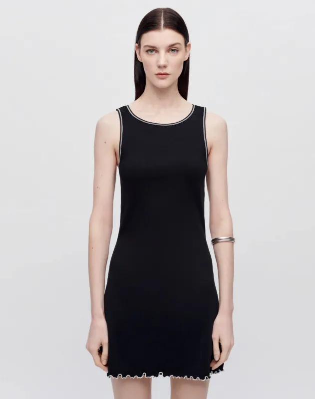 Sporty Contrast Dress - Black With White made by Re/Done