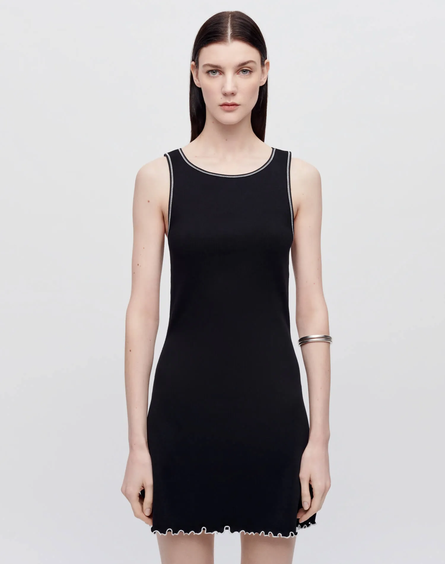 Sporty Contrast Dress - Black With White sold by Re/Done