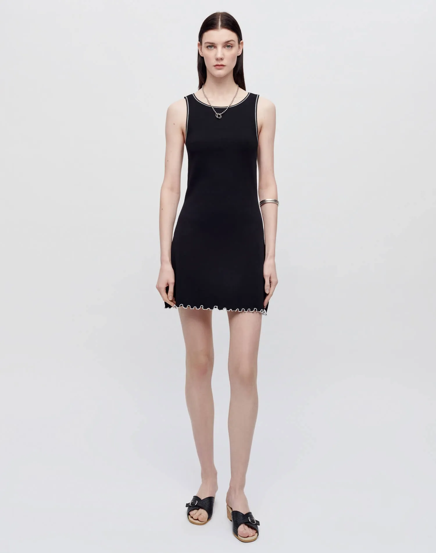 Sporty Contrast Dress - Black With White sold by Re/Done product image thumbnail 2