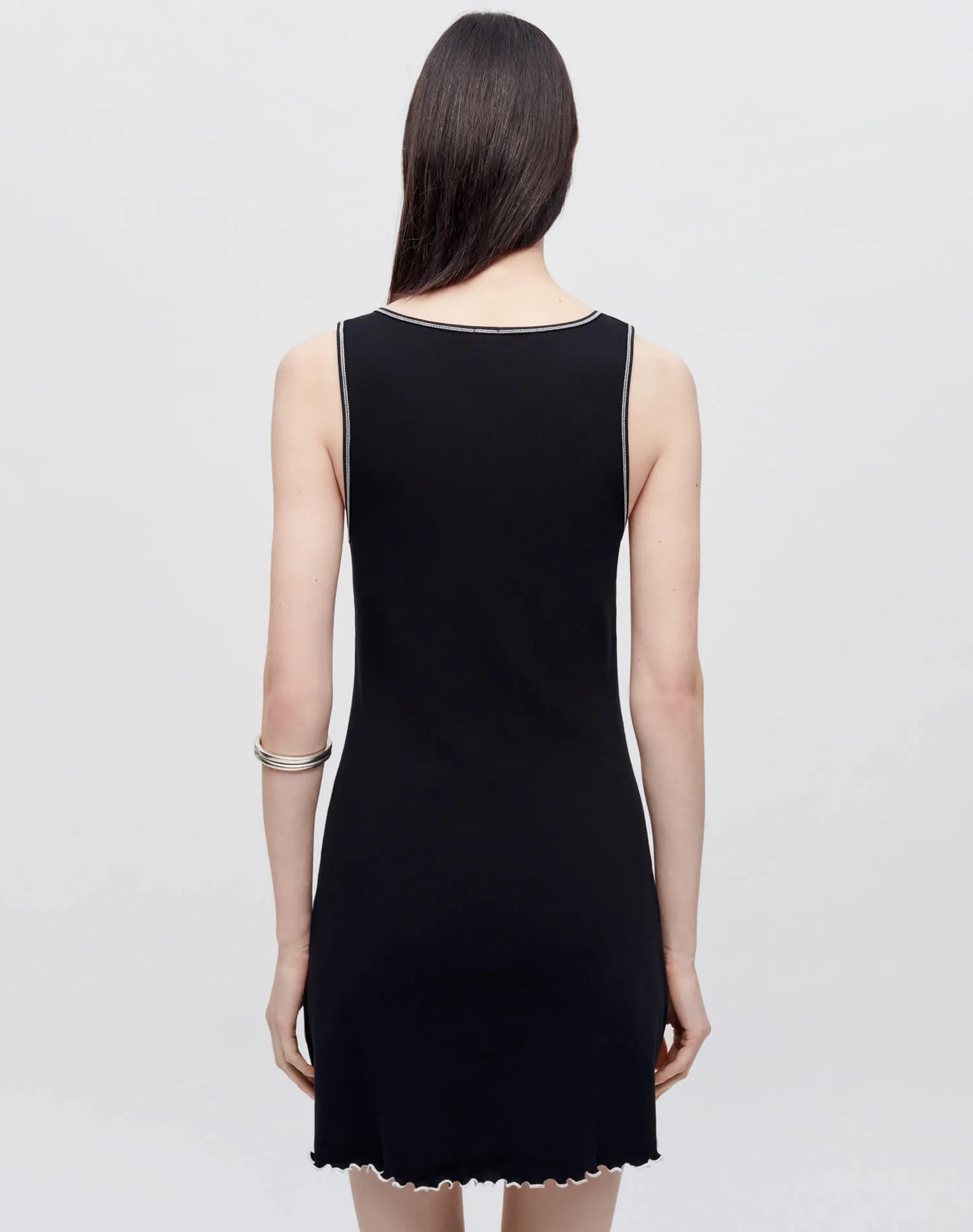 Sporty Contrast Dress - Black With White sold by Re/Done product image thumbnail 5