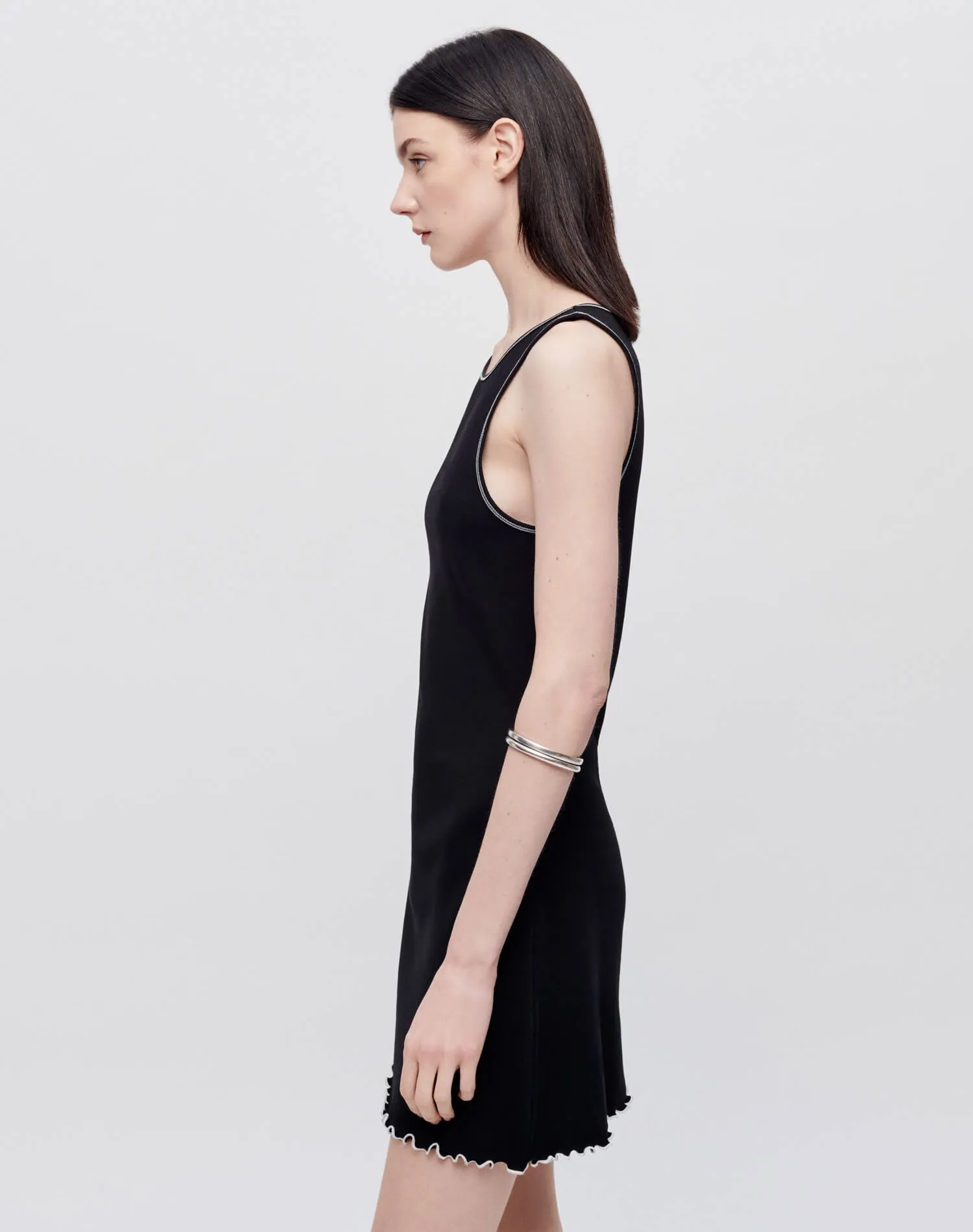 Sporty Contrast Dress - Black With White sold by Re/Done product image thumbnail 4
