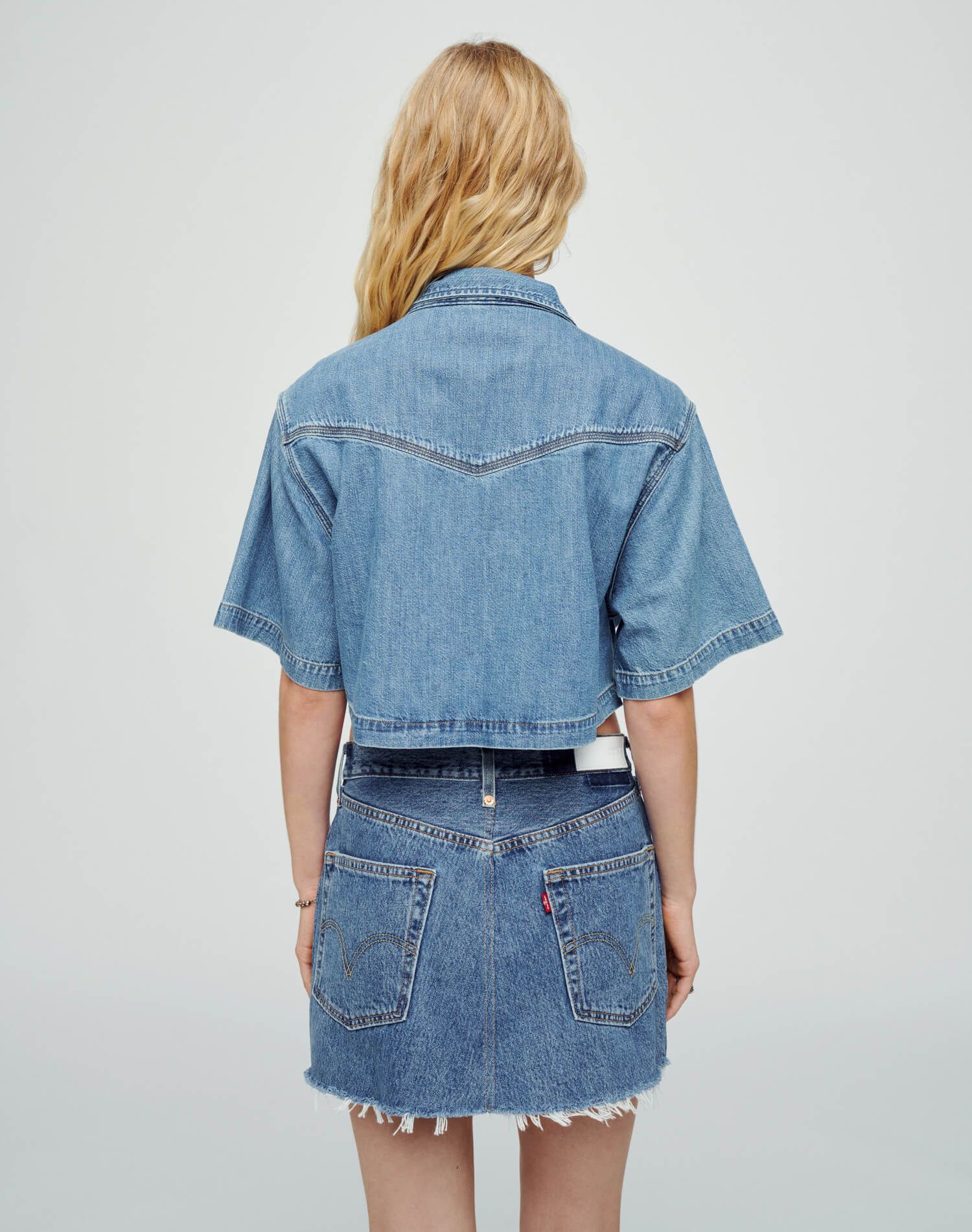 Oversized Crop Shirt - Stoned Ciel sold by Re/Done product image thumbnail 5