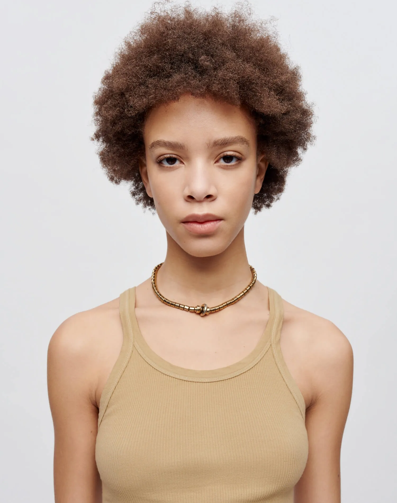 Hanes Cropped Ribbed Tank - Sand sold by Re/Done product image thumbnail 3