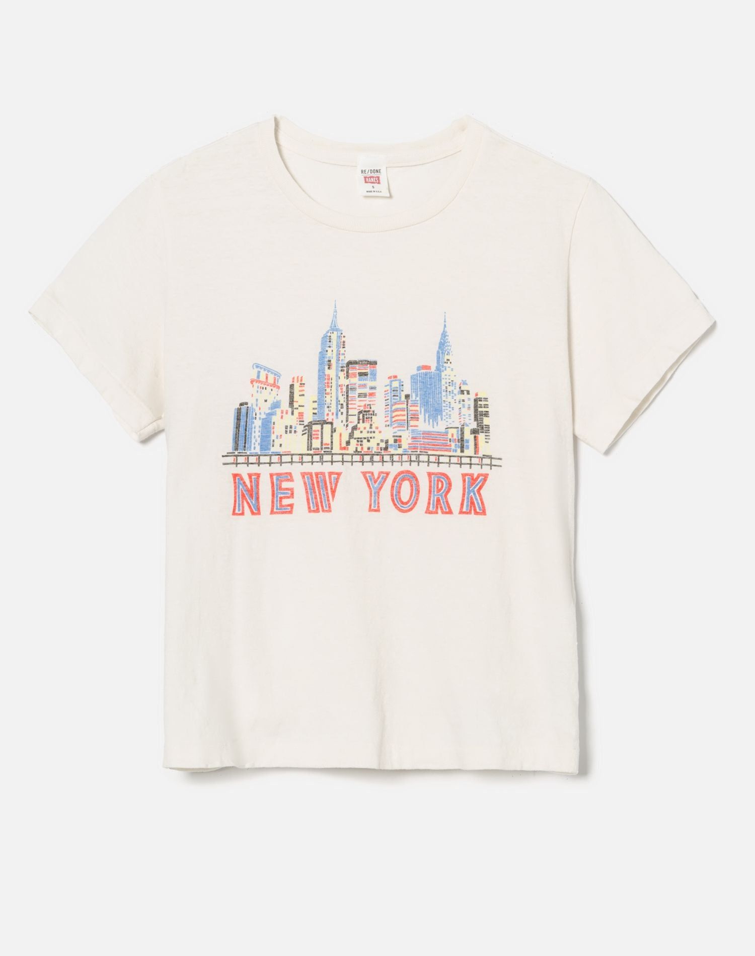 Classic "NY Skyline" Tee - Vintage White sold by Re/Done