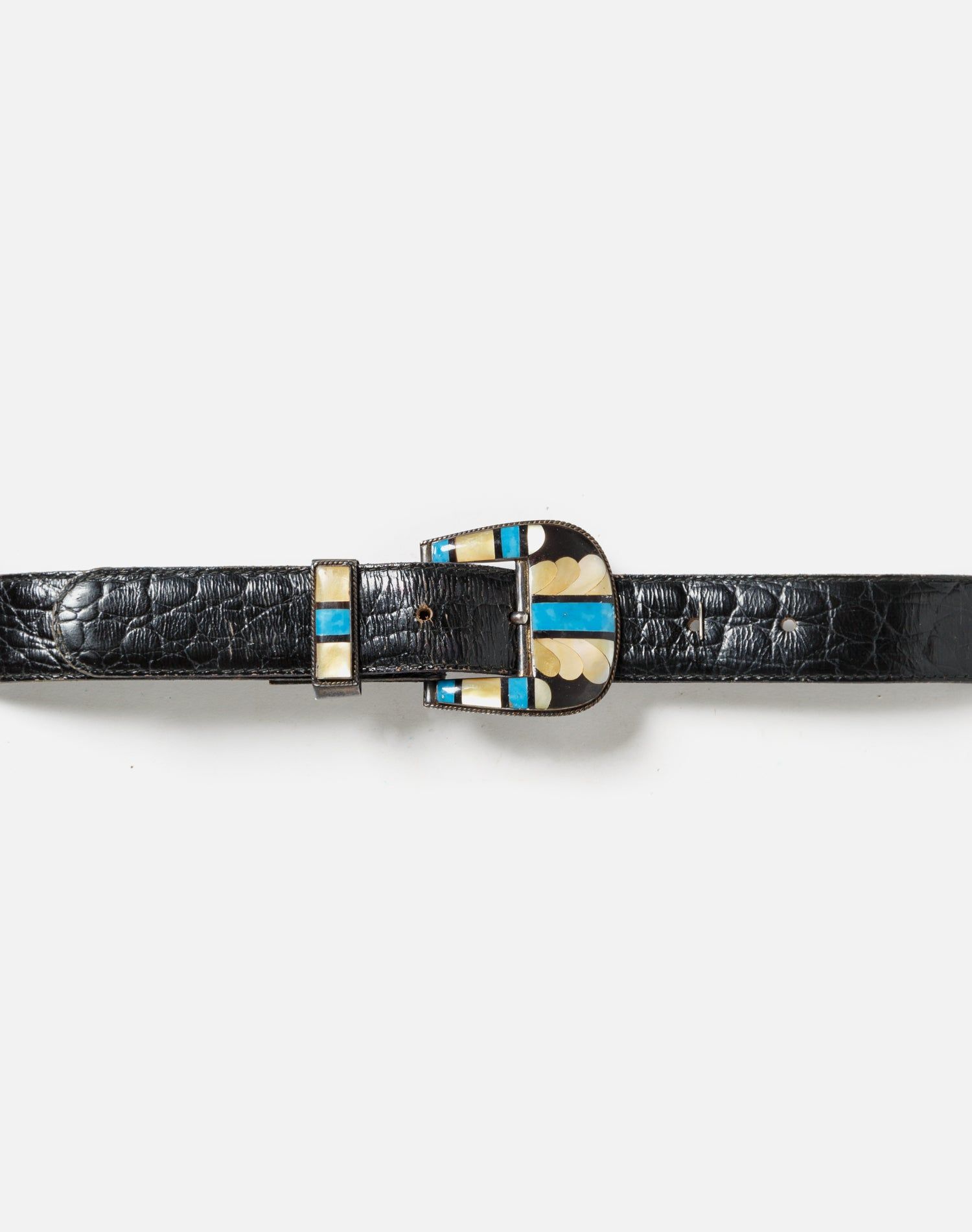 80s Embossed Leather Sterling Inlaid Belt sold by Re/Done product image thumbnail 4