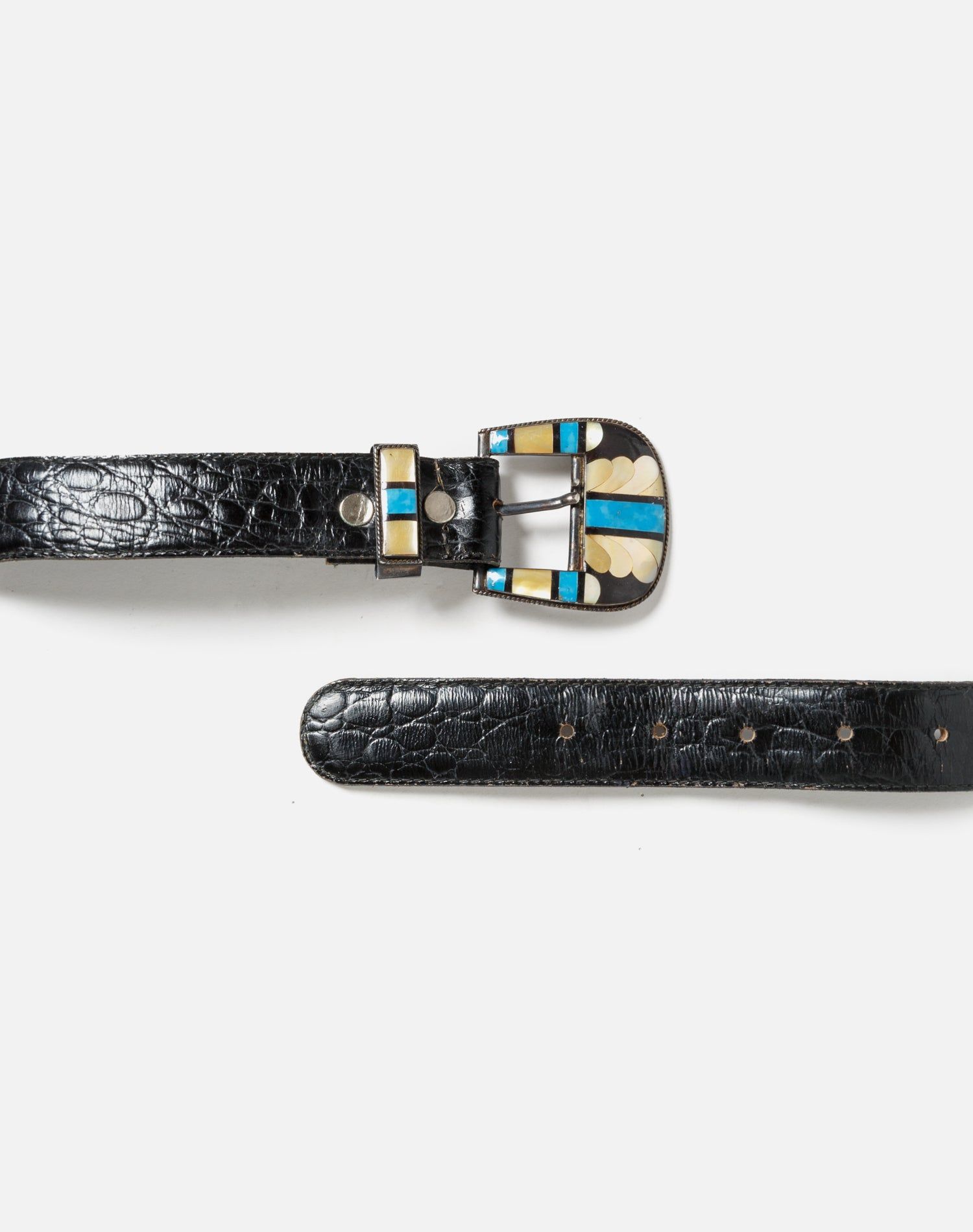 80s Embossed Leather Sterling Inlaid Belt sold by Re/Done product image thumbnail 2