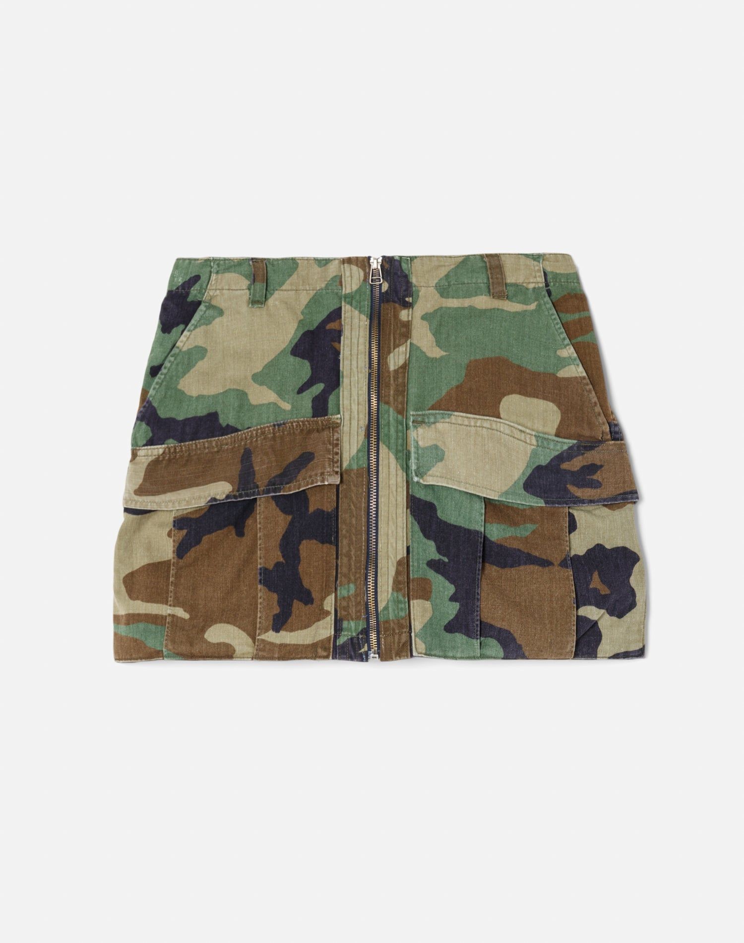Upcycled Cargo Skirt - Olive Camo sold by Re/Done