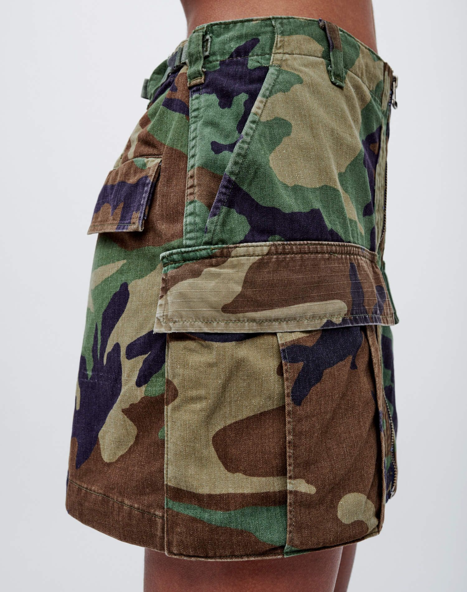 Upcycled Cargo Skirt - Olive Camo sold by Re/Done product image thumbnail 7