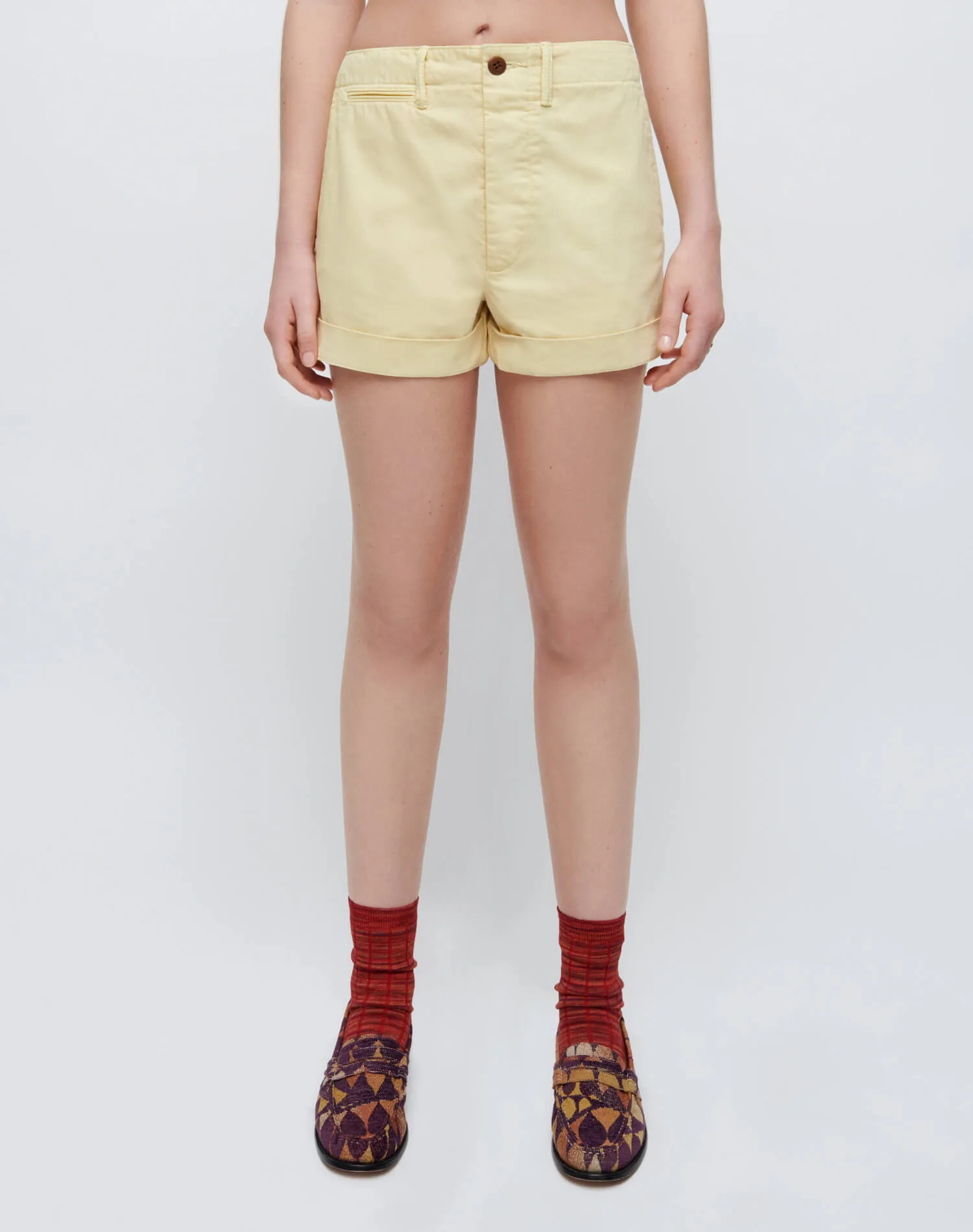 90s Trouser Shorts - Washed Buttercream sold by Re/Done product image thumbnail 3