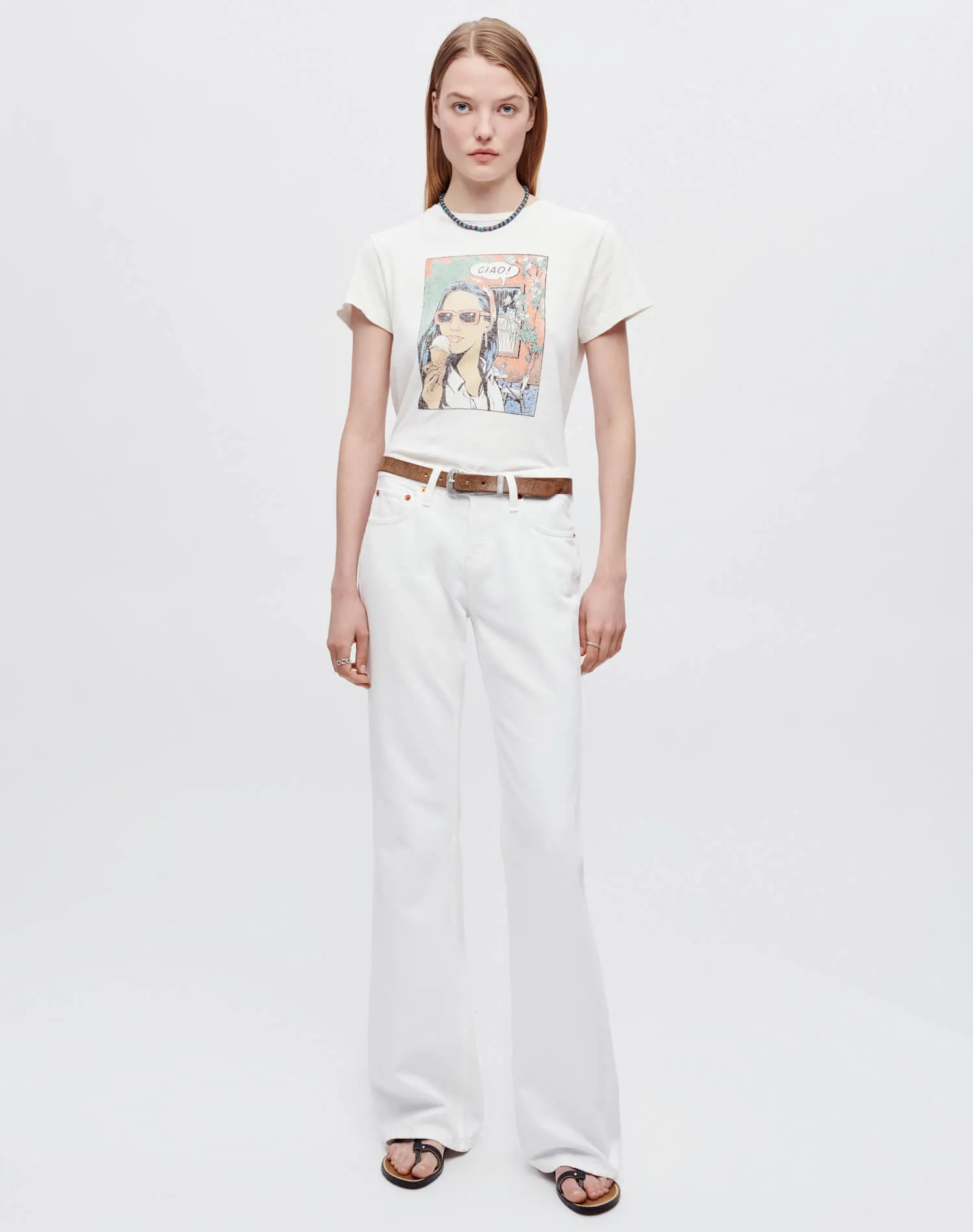 Classic "Ciao Tee" - Vintage White sold by Re/Done product image thumbnail 2