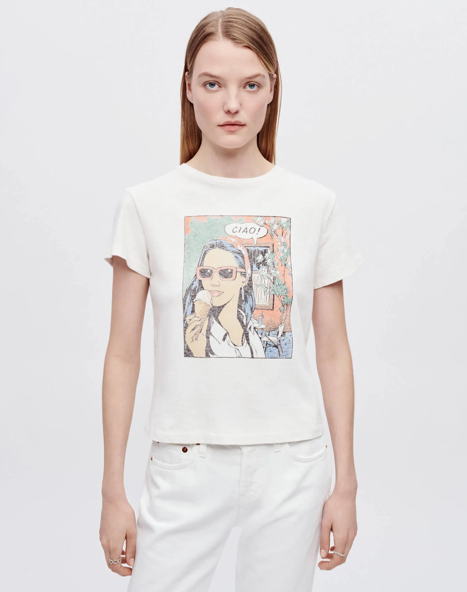 Classic "Ciao Tee" - Vintage White sold by Re/Done