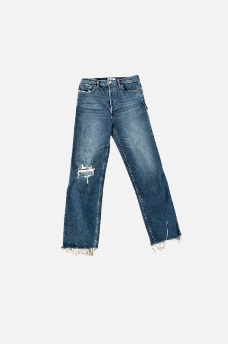 Comfort Stretch Ultra High Rise Stove Pipe - Vintage Indigo Destroy sold by Re/Done