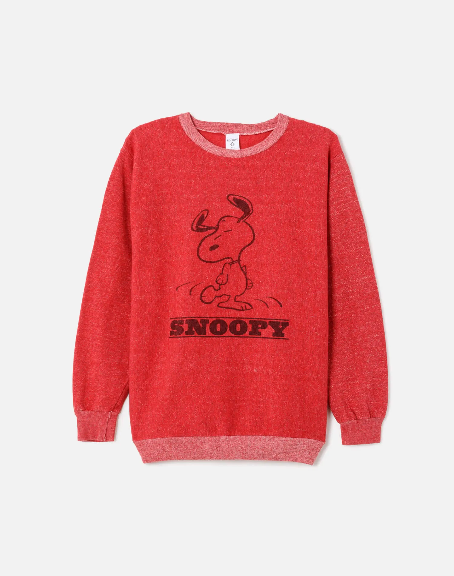 Upcycled "Snoopy Dancing" Sweatshirt in Heathered Red - 11229752 sold by Re/Done