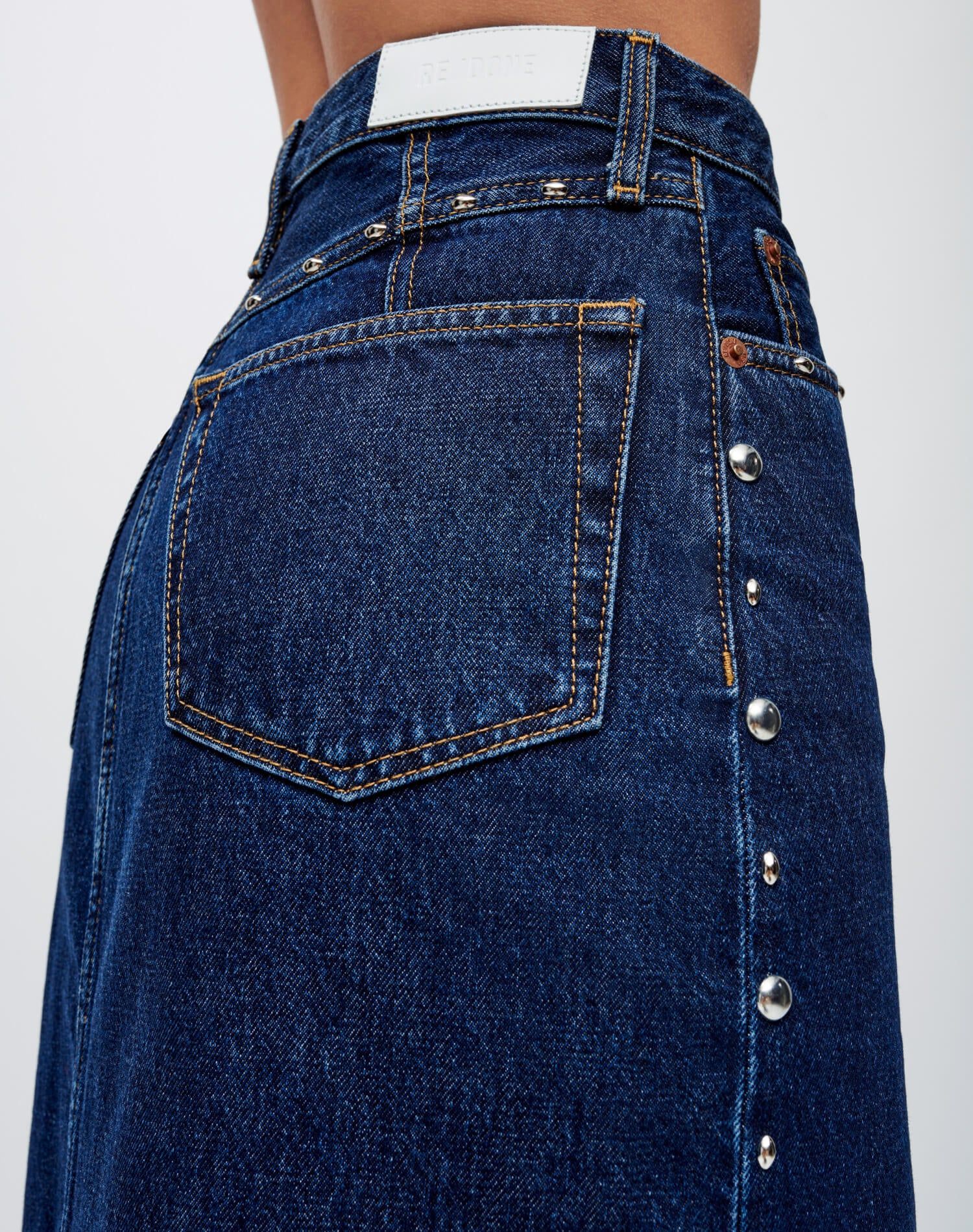 Midi Denim Skirt - Heritage Rinse Stud sold by Re/Done product image thumbnail 7