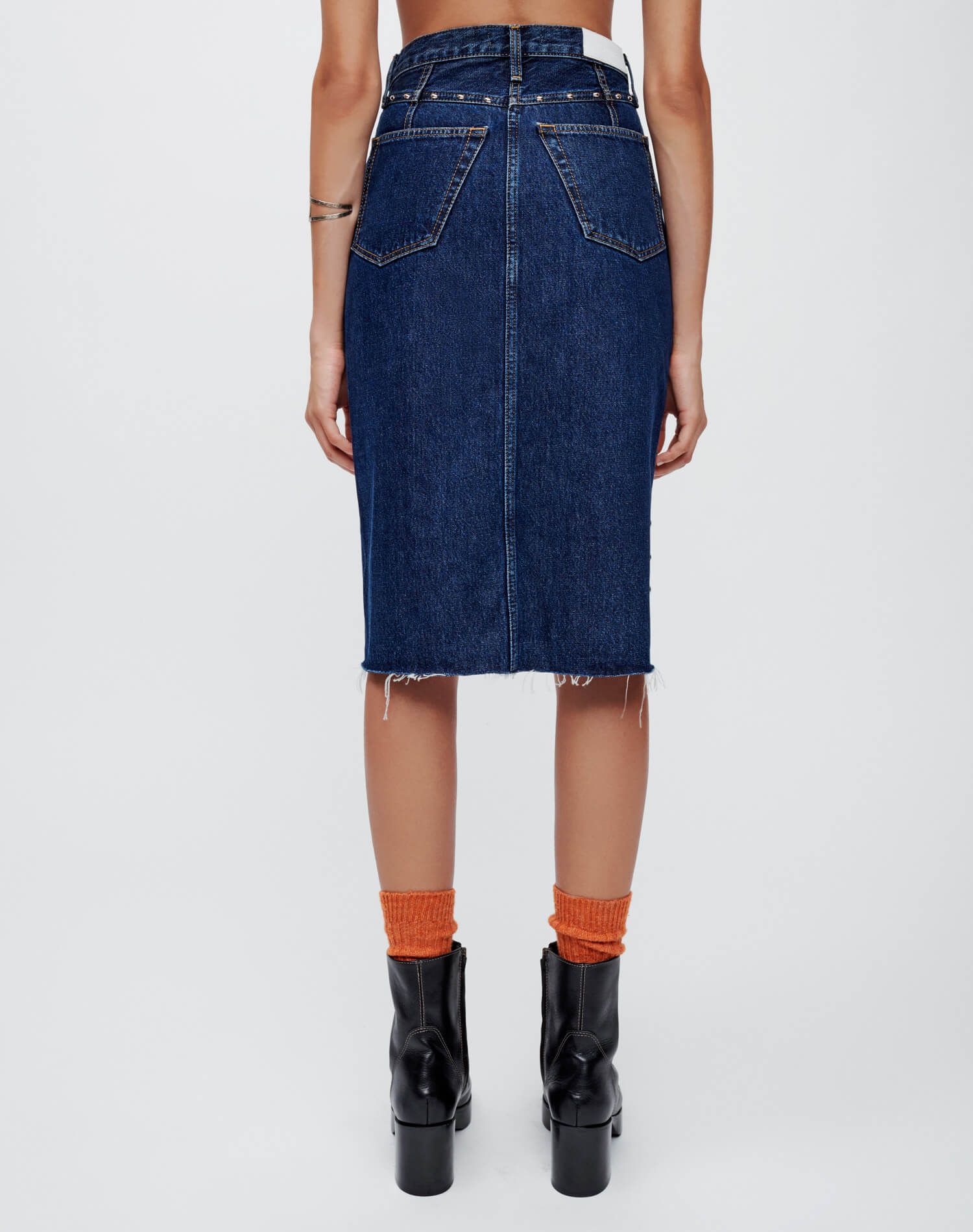 Midi Denim Skirt - Heritage Rinse Stud sold by Re/Done product image thumbnail 6