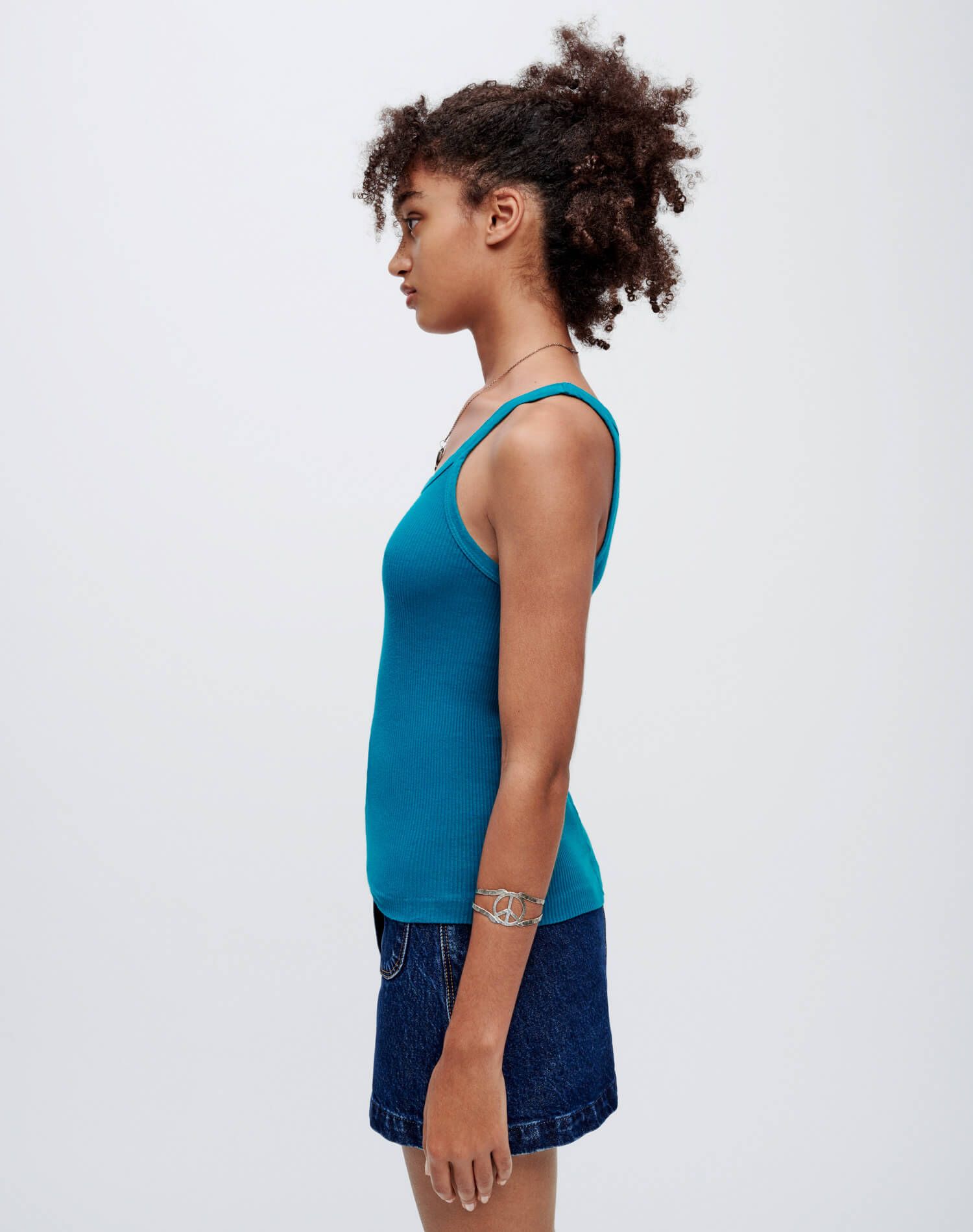 Ribbed Tank - Teal sold by Re/Done product image thumbnail 5