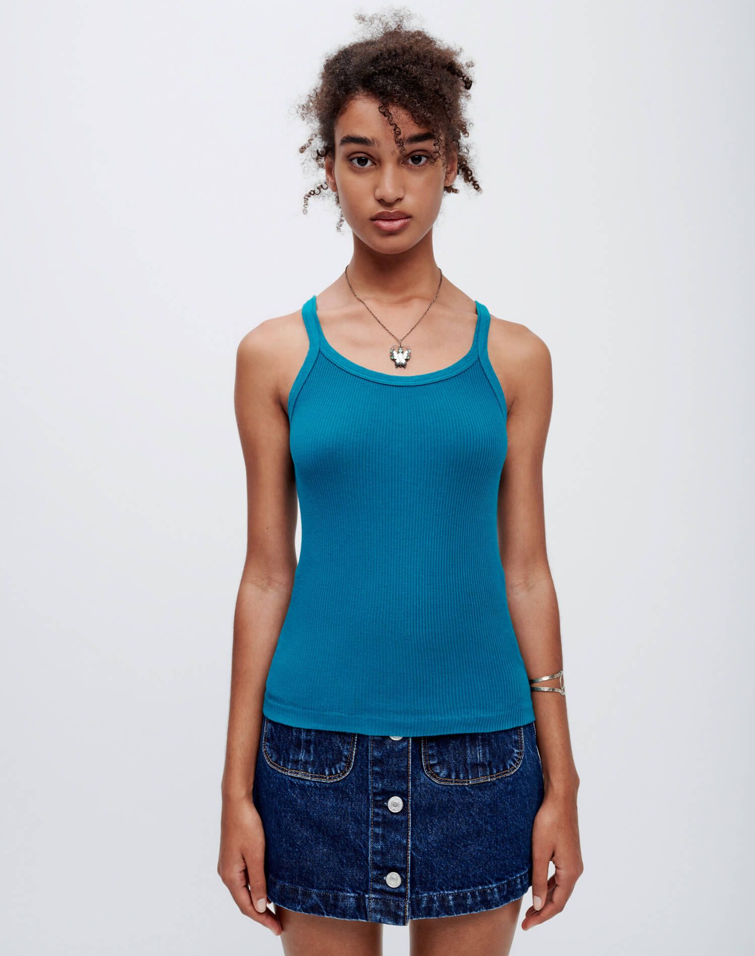 Ribbed Tank - Teal sold by Re/Done product image thumbnail 3