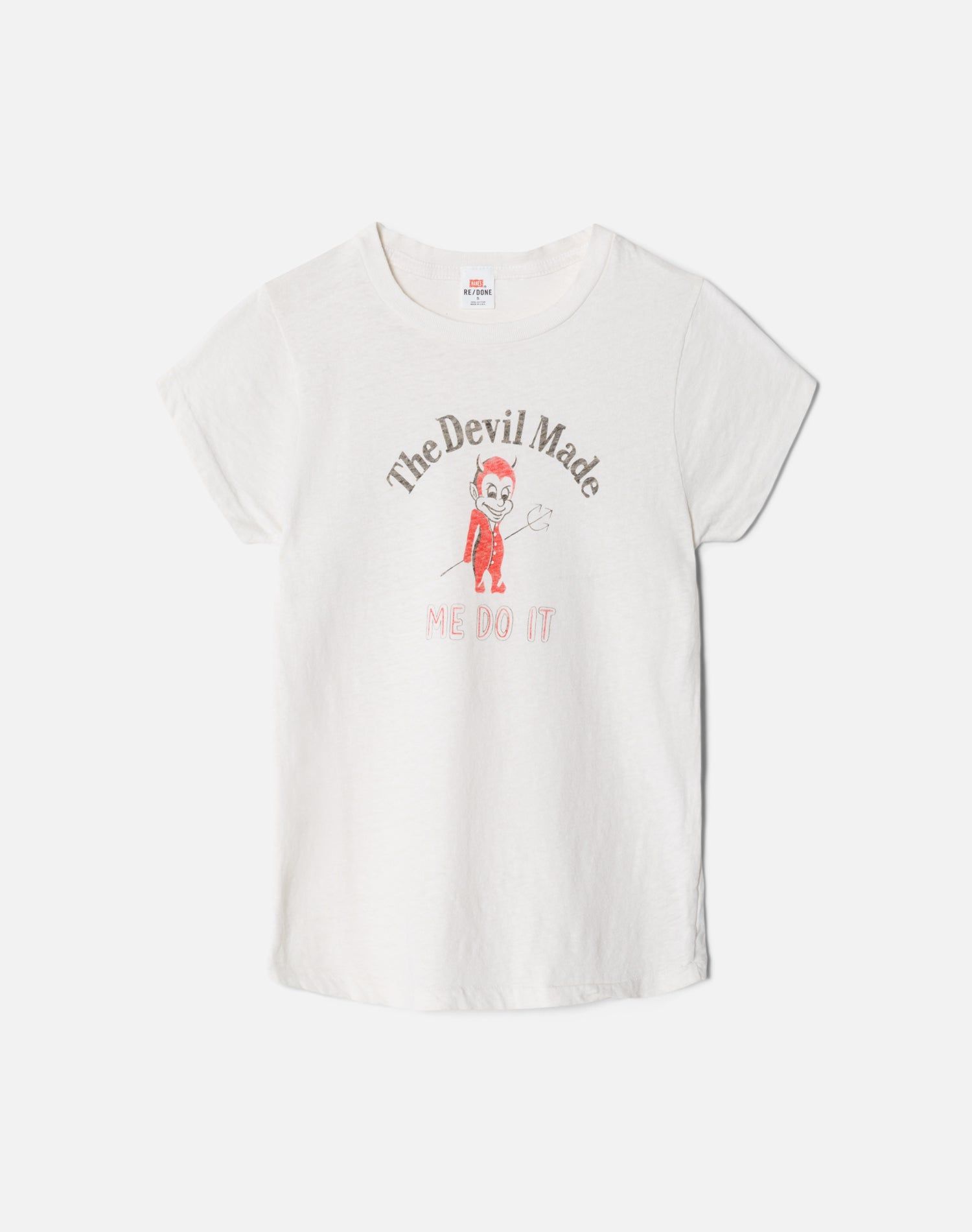 Classic "Devil Made Me Do It" Tee - Vintage White sold by Re/Done