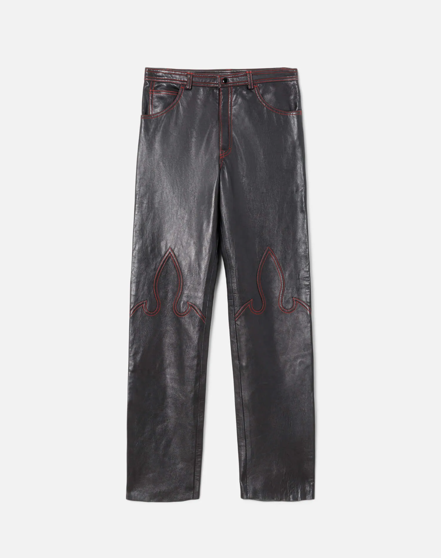 80s Contrast Stitch Leather Pants sold by Re/Done