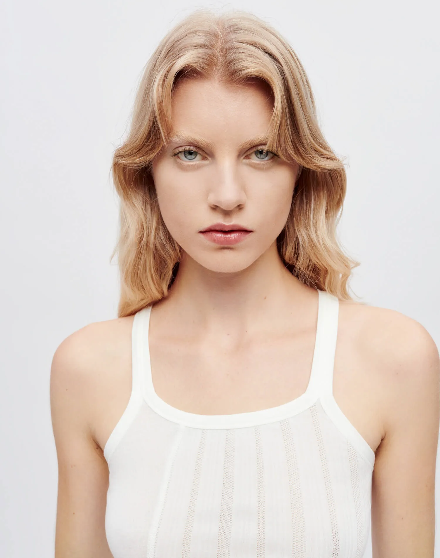 Mixed Media Ribbed Tank - White Multi sold by Re/Done product image thumbnail 3