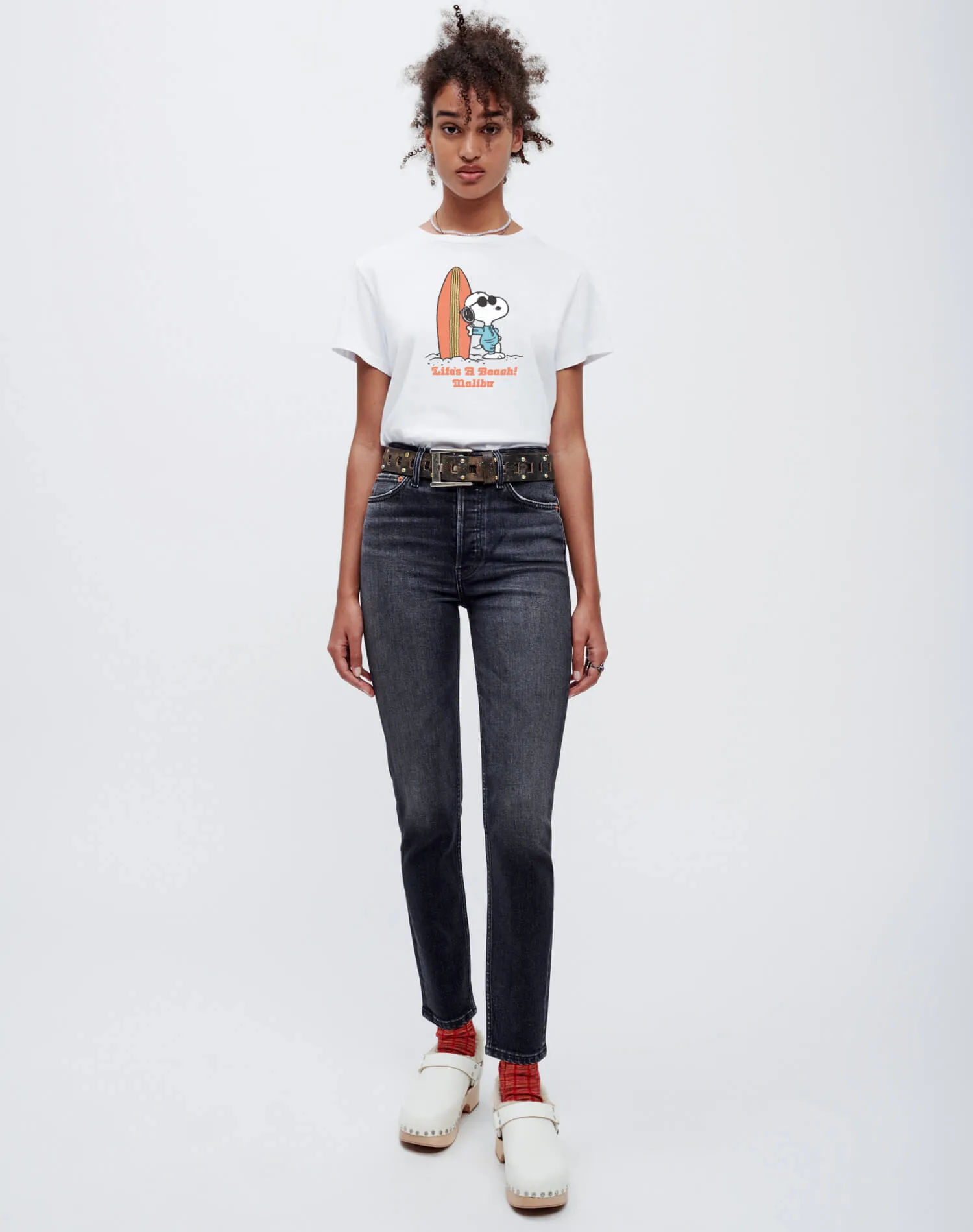 Classic "Snoopy Malibu" Tee - Vintage White sold by Re/Done product image thumbnail 2