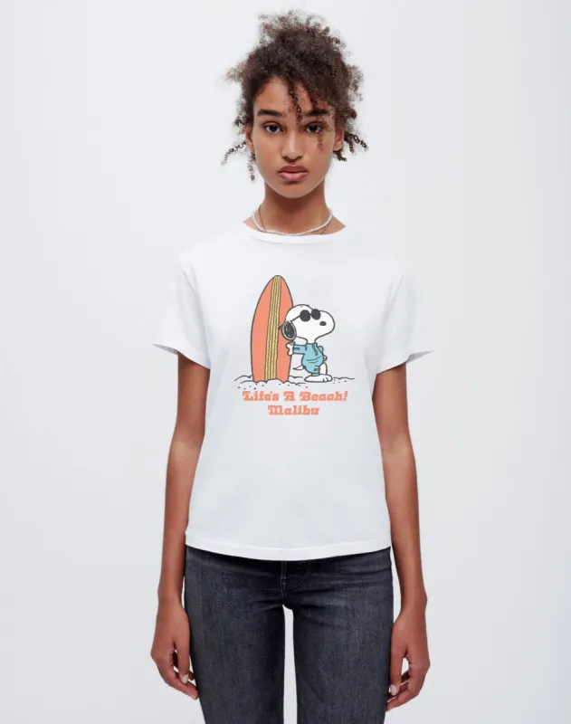Classic "Snoopy Malibu" Tee - Vintage White sold by Re/Done