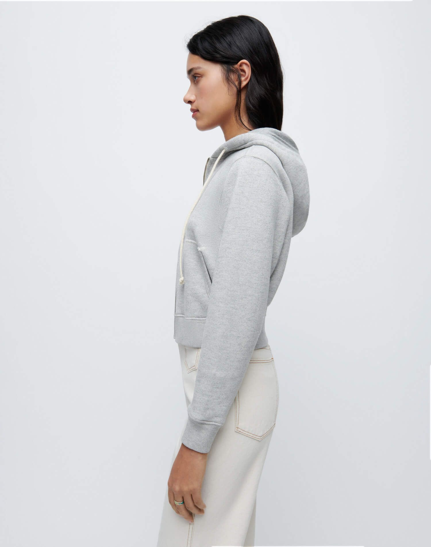 90s Zip Up Hoodie - Heather Grey sold by Re/Done product image thumbnail 5