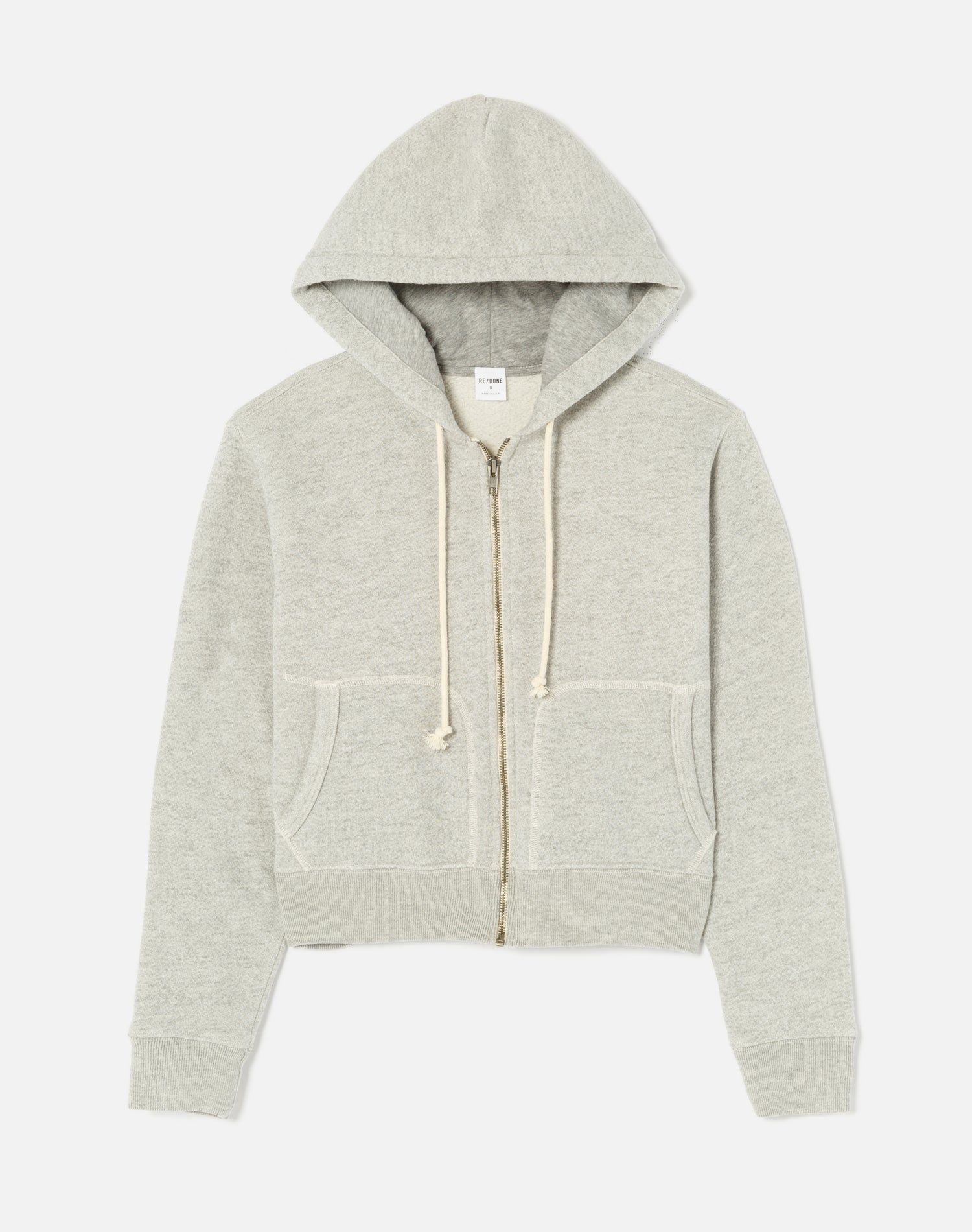 90s Zip Up Hoodie - Heather Grey sold by Re/Done