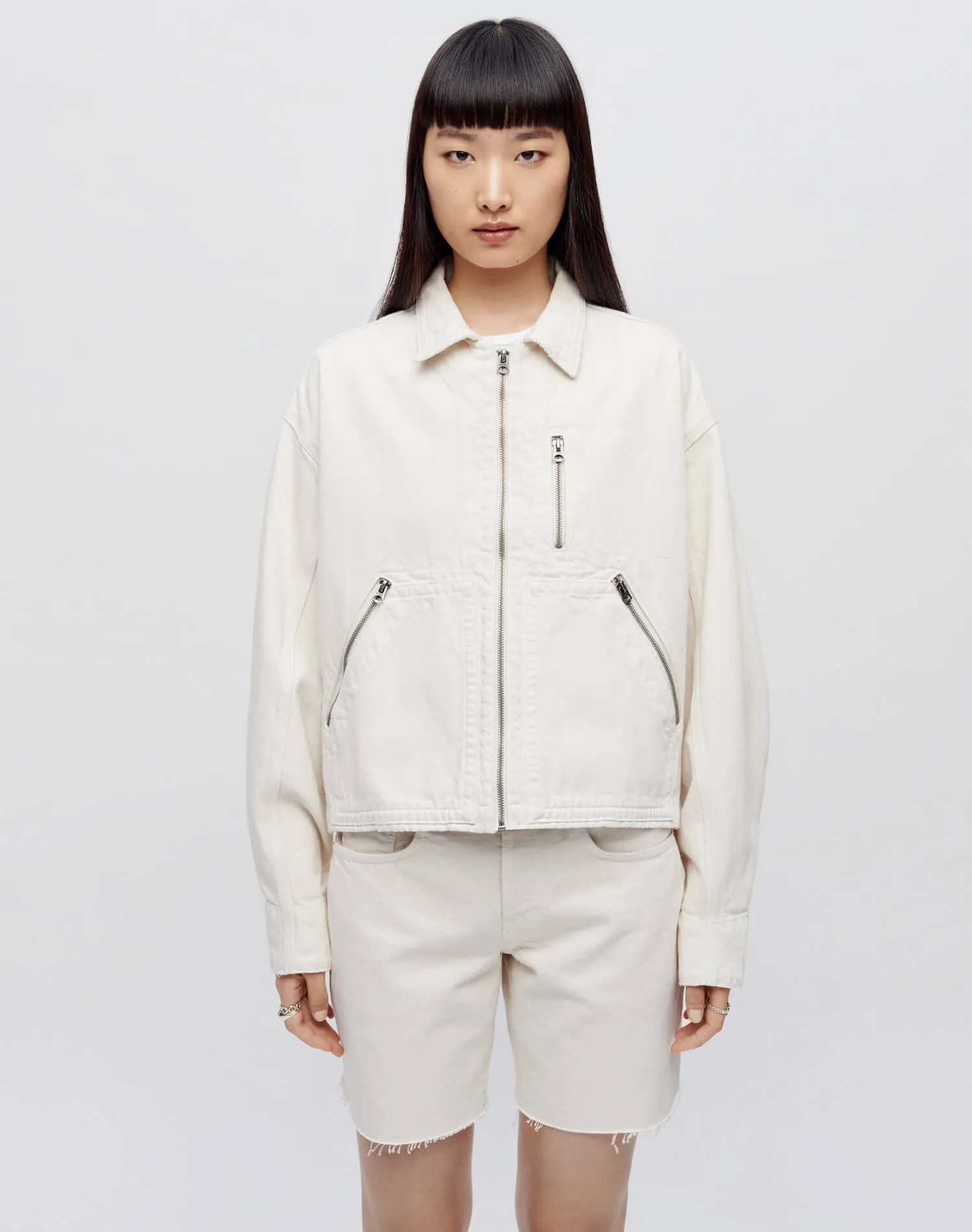 Oversized Work Jacket - Distressed Vintage White sold by Re/Done