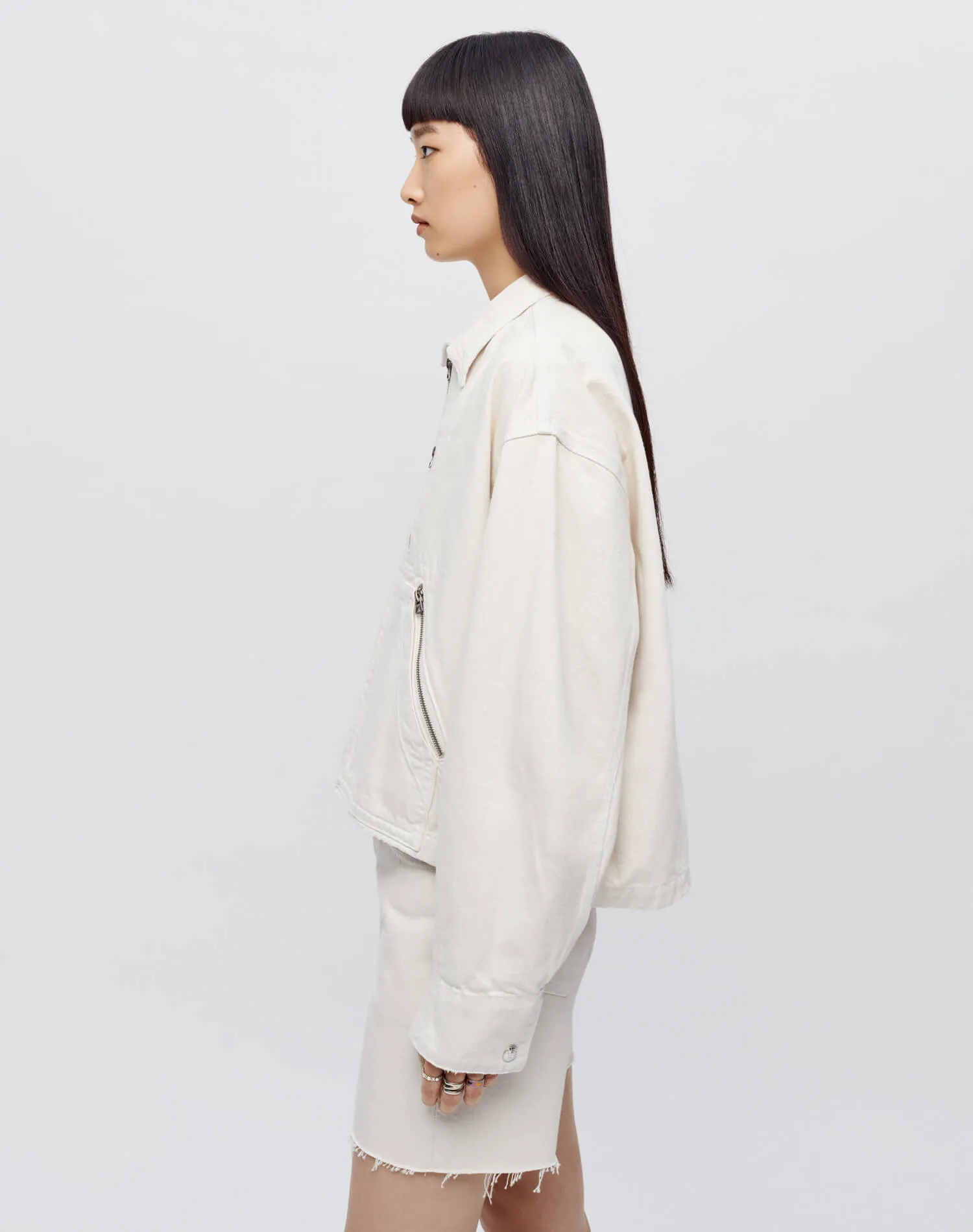 Oversized Work Jacket - Distressed Vintage White sold by Re/Done product image thumbnail 4