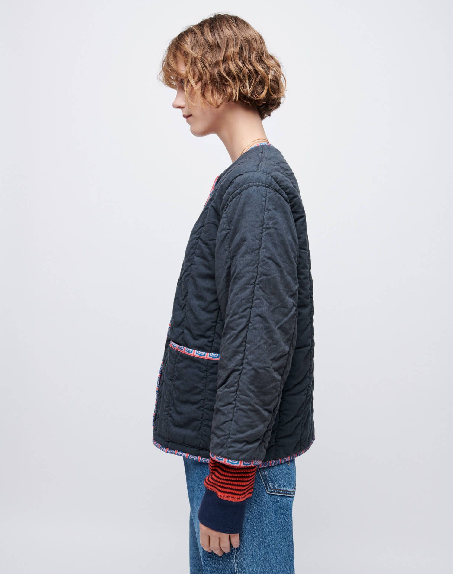 Upcycled Liner Jacket - Navy sold by Re/Done product image thumbnail 5
