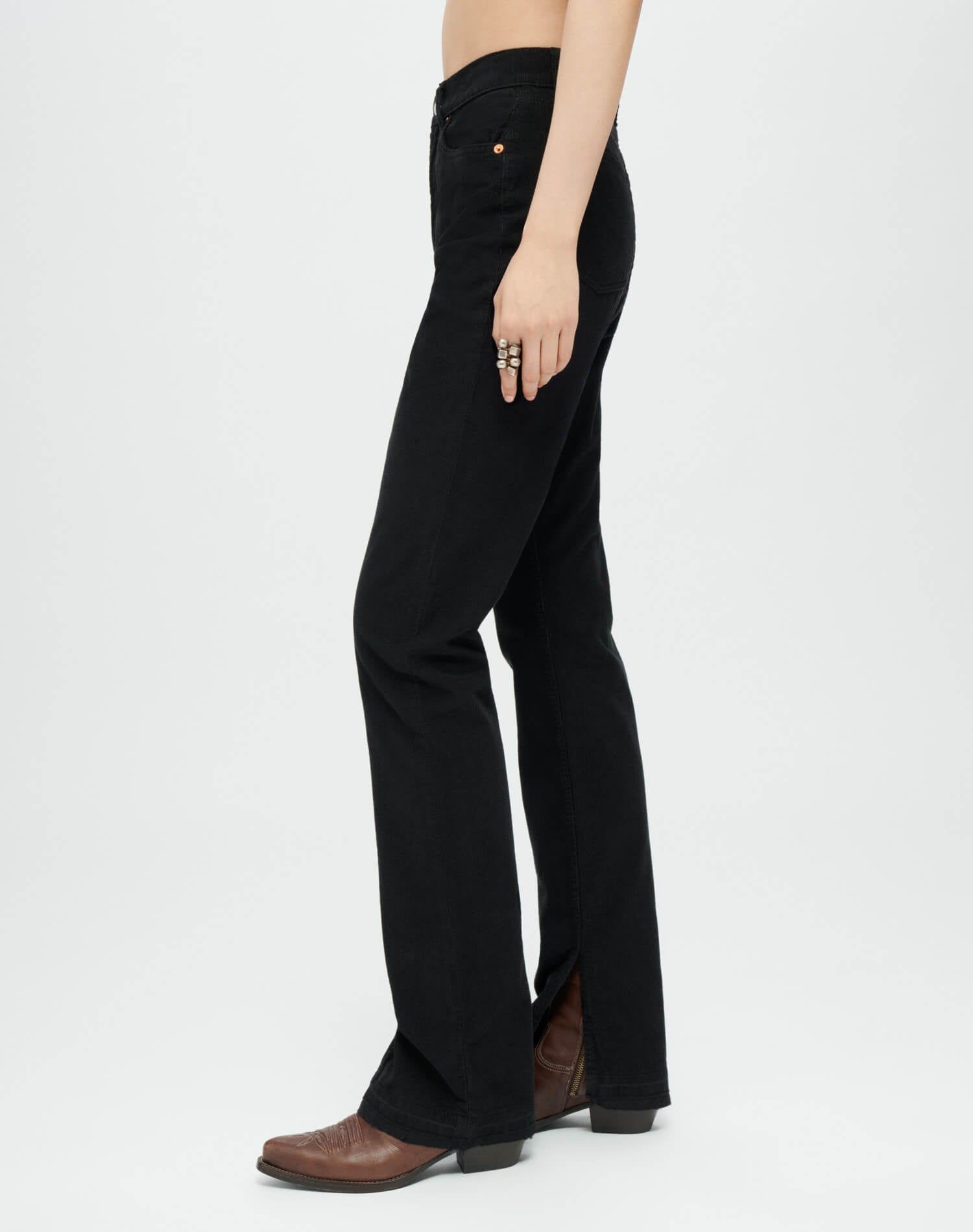 Corduroy High Rise Skinny Boot - Black Corduroy sold by Re/Done product image thumbnail 4