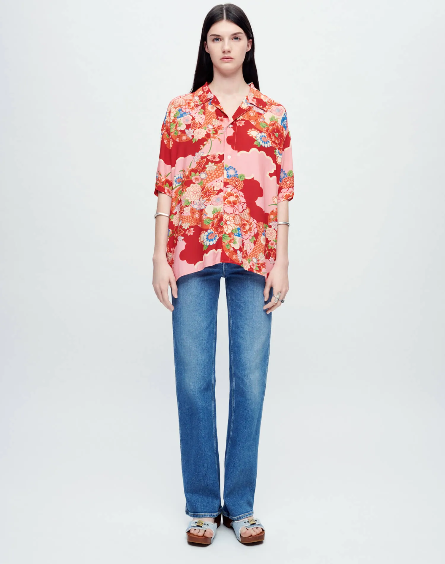 Aloha Shirt - Scarlet Floral sold by Re/Done product image thumbnail 4