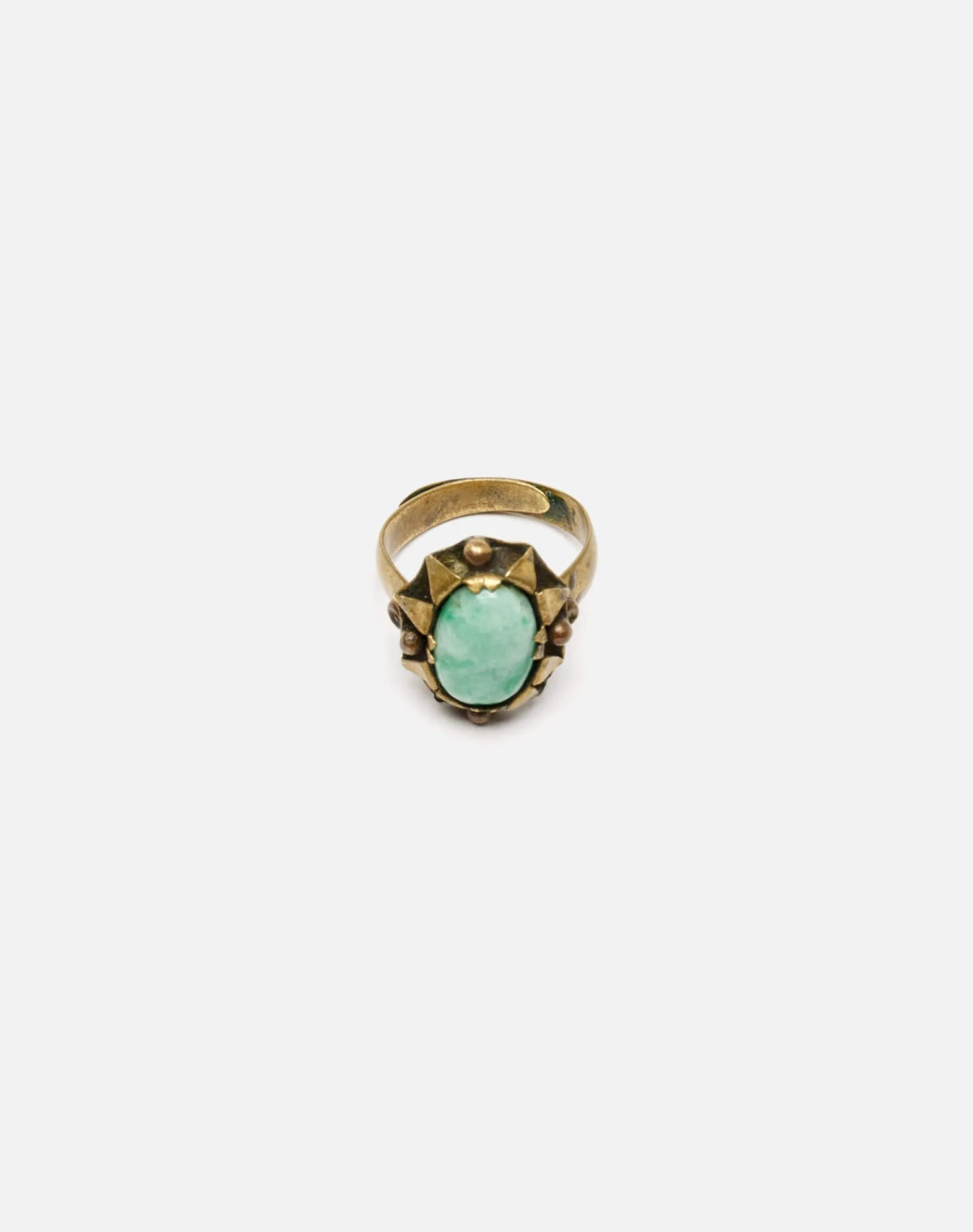 1970s Jadeite Gold Tone Adjustable Ring sold by Re/Done