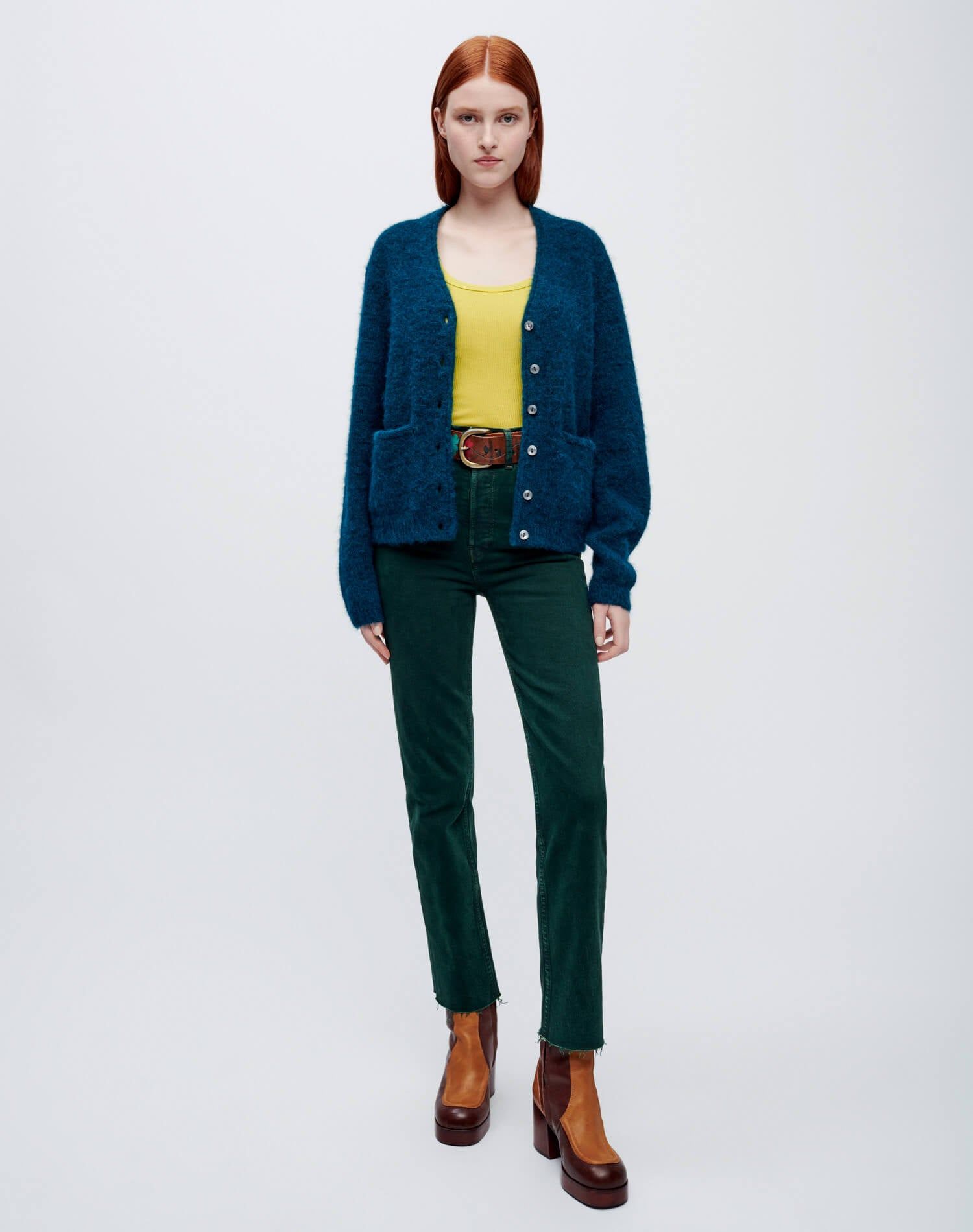 60s V Neck Cardigan - Teal sold by Re/Done product image thumbnail 2