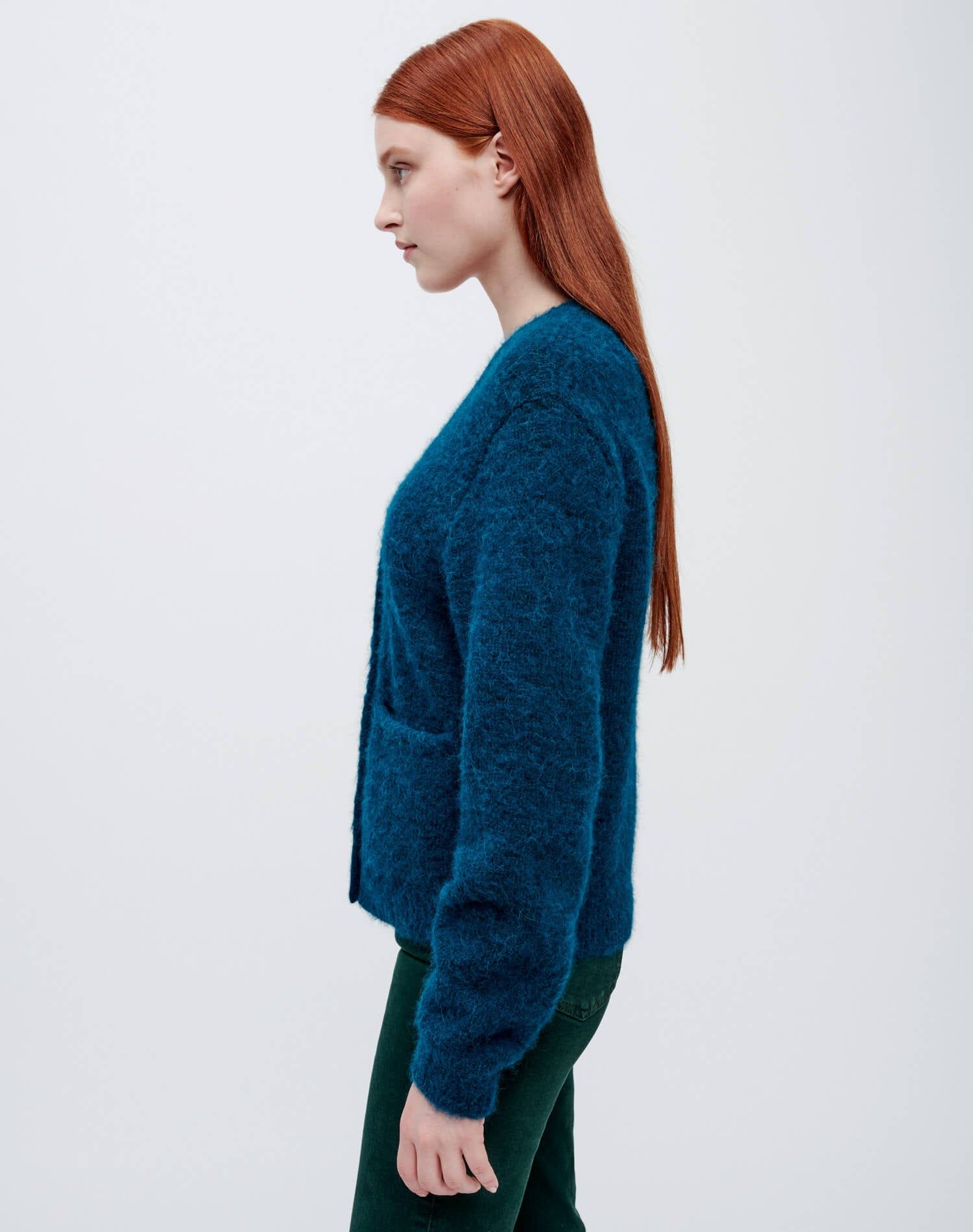 60s V Neck Cardigan - Teal sold by Re/Done product image thumbnail 4