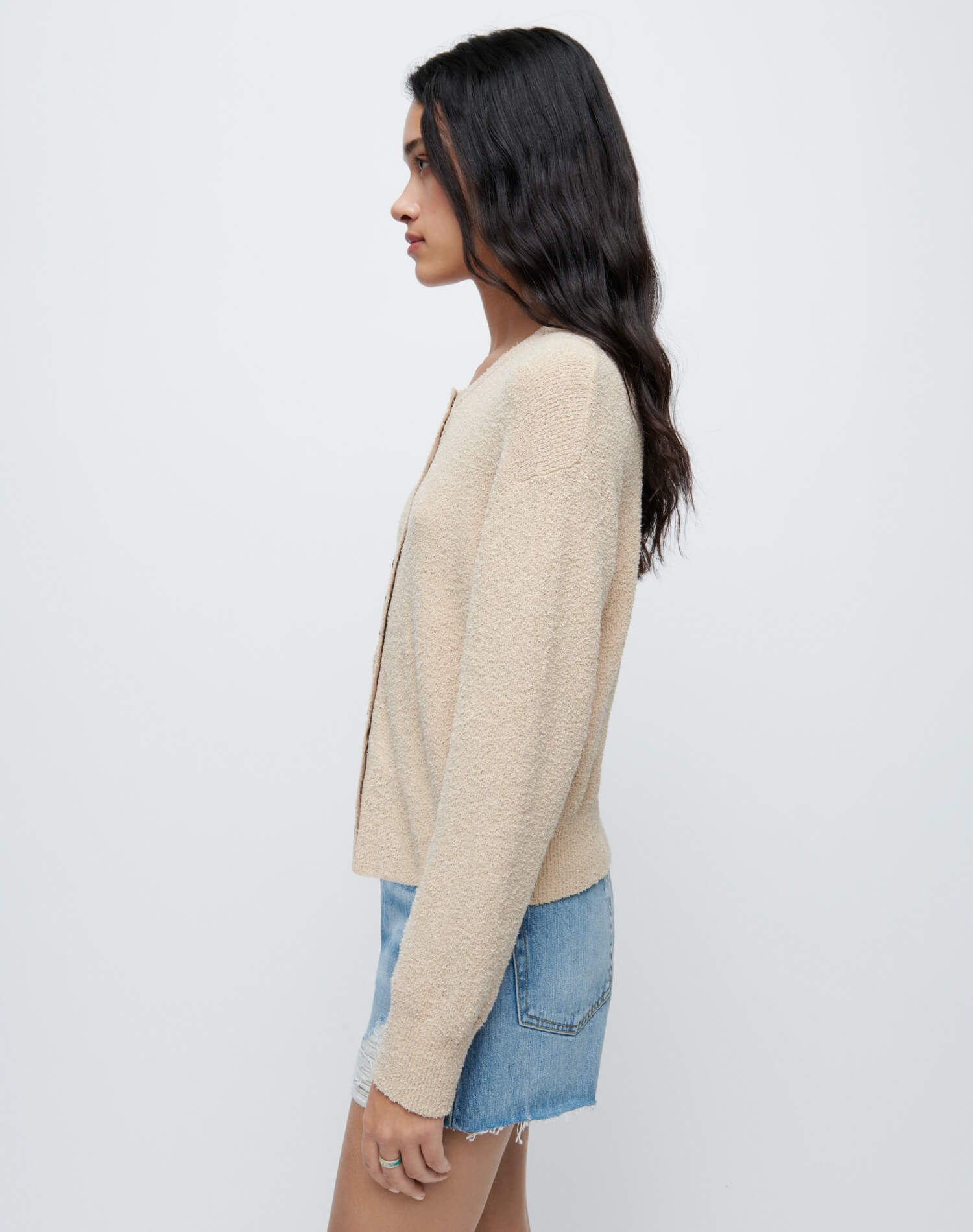 90s Snap Front Cardigan - Light Beige sold by Re/Done product image thumbnail 4