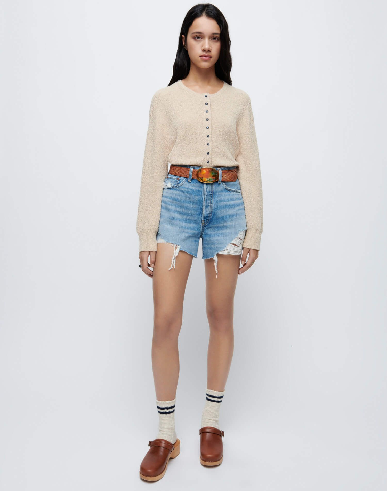 90s Snap Front Cardigan - Light Beige sold by Re/Done product image thumbnail 2