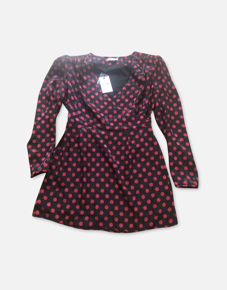 80s Wrap Dress - Red Polka Dot sold by Re/Done