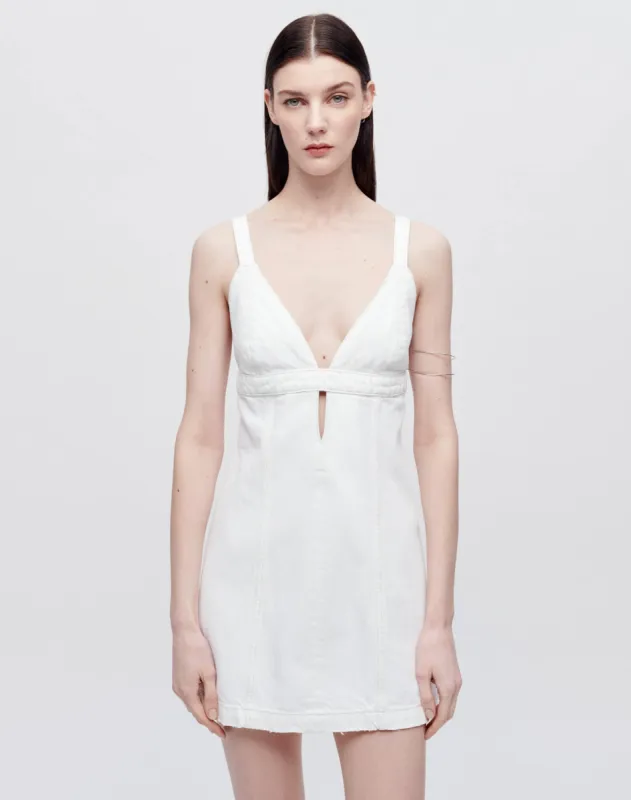 Seamed Shift Dress - White made by Re/Done