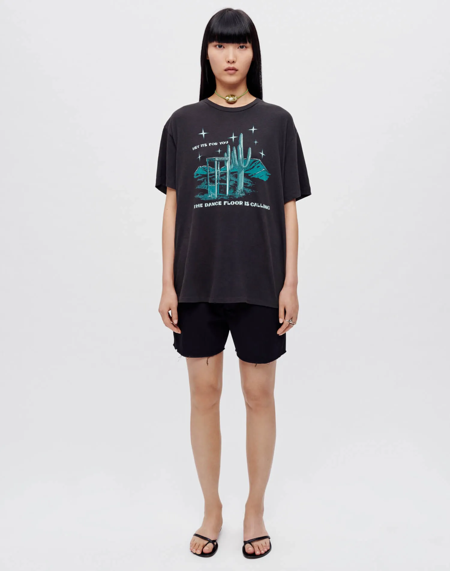 90s Easy "Dancefloor Calling" Tee - Washed Black sold by Re/Done product image thumbnail 2