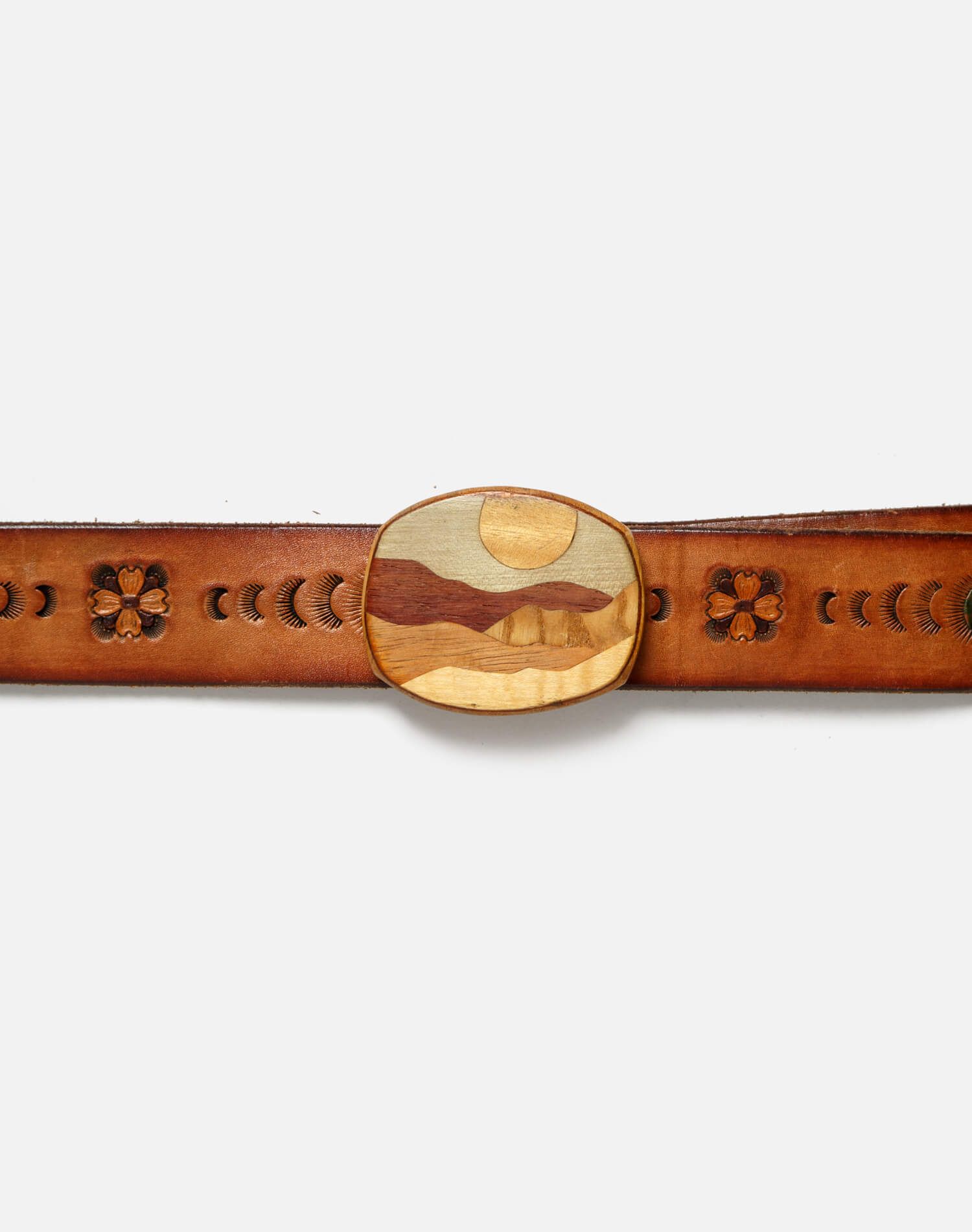 70s Wood Landscape Buckle on Embossed Belt sold by Re/Done product image thumbnail 4