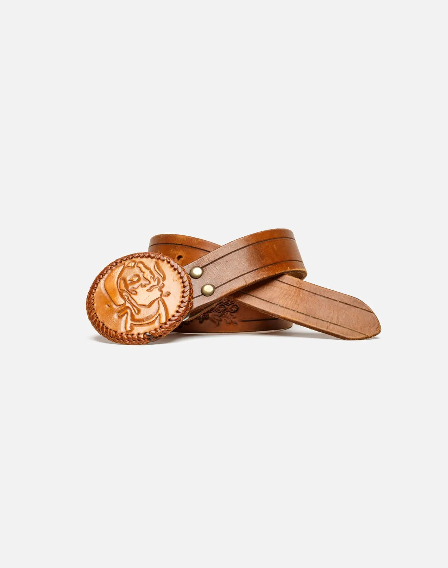 70s Zig Zag Leather Buckle on Embossed Belt sold by Re/Done product image thumbnail 3
