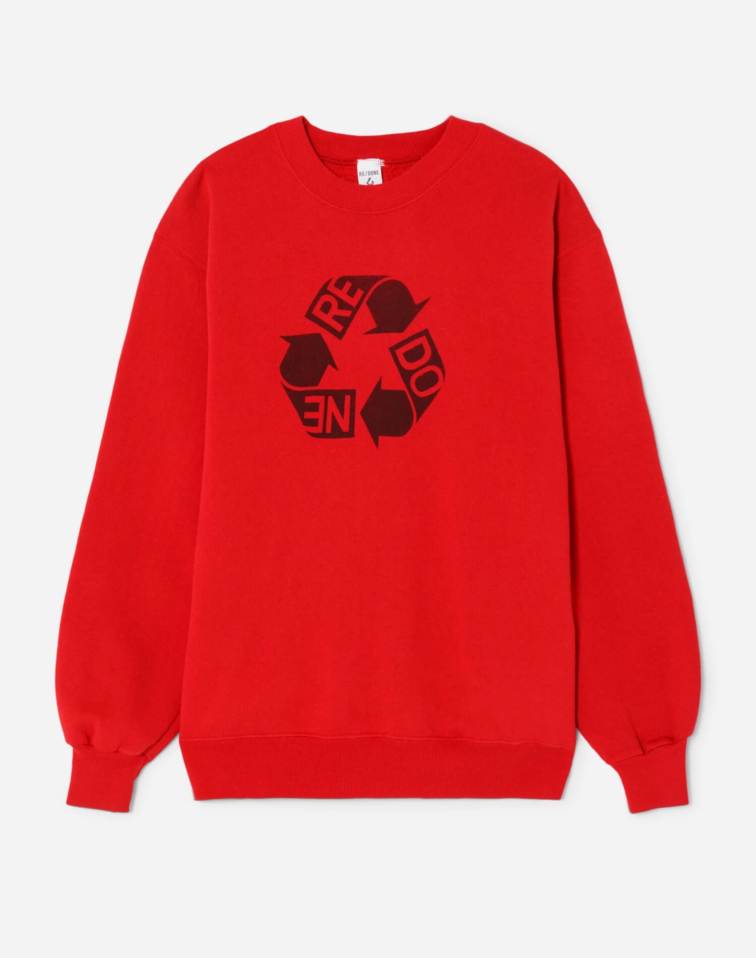 Upcycled "RE/DONE Recycle" Sweatshirt - Red sold by Re/Done