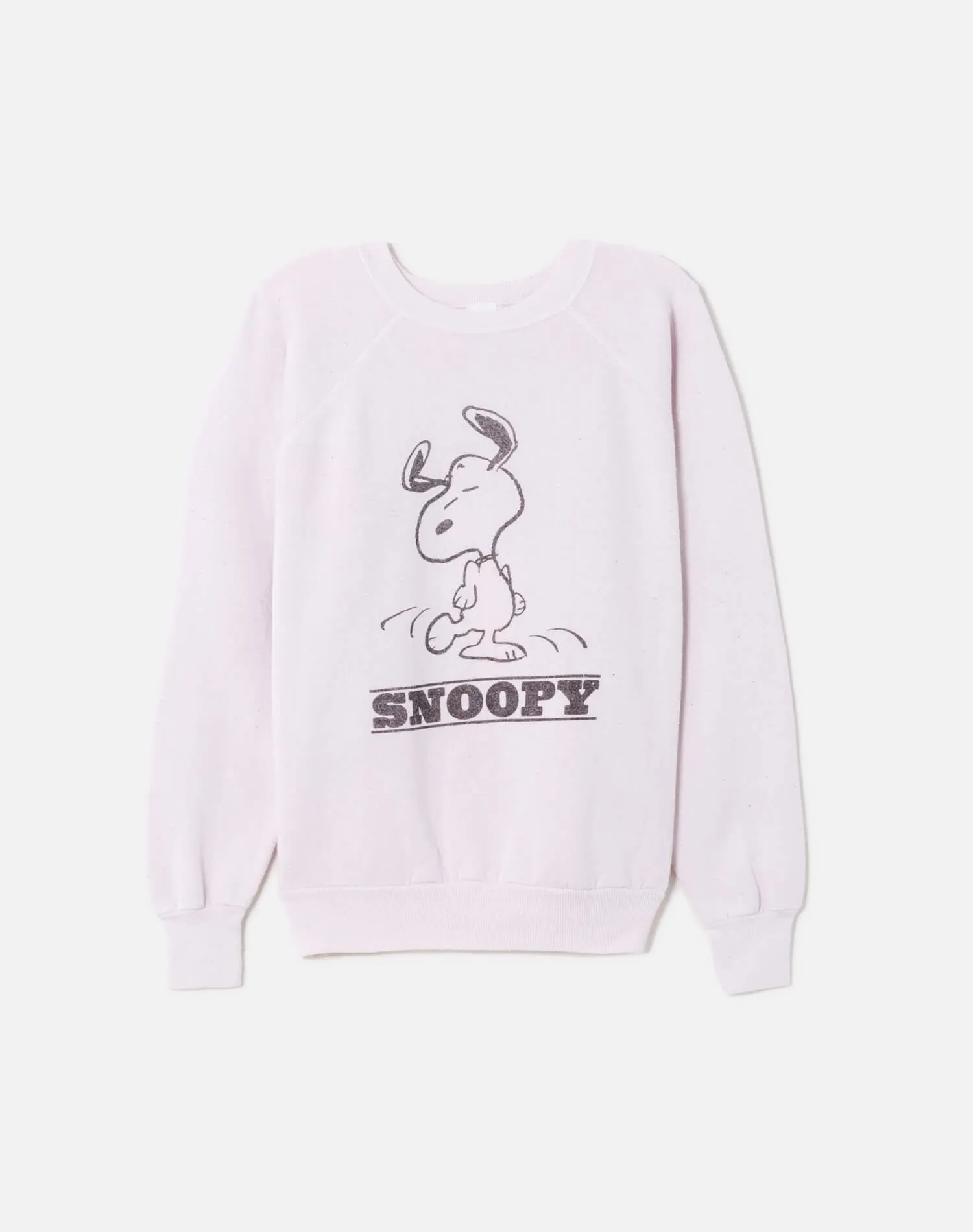 Upcycled "Snoopy Dancing" Sweatshirt in Heathered Light Pink - 11229746 sold by Re/Done