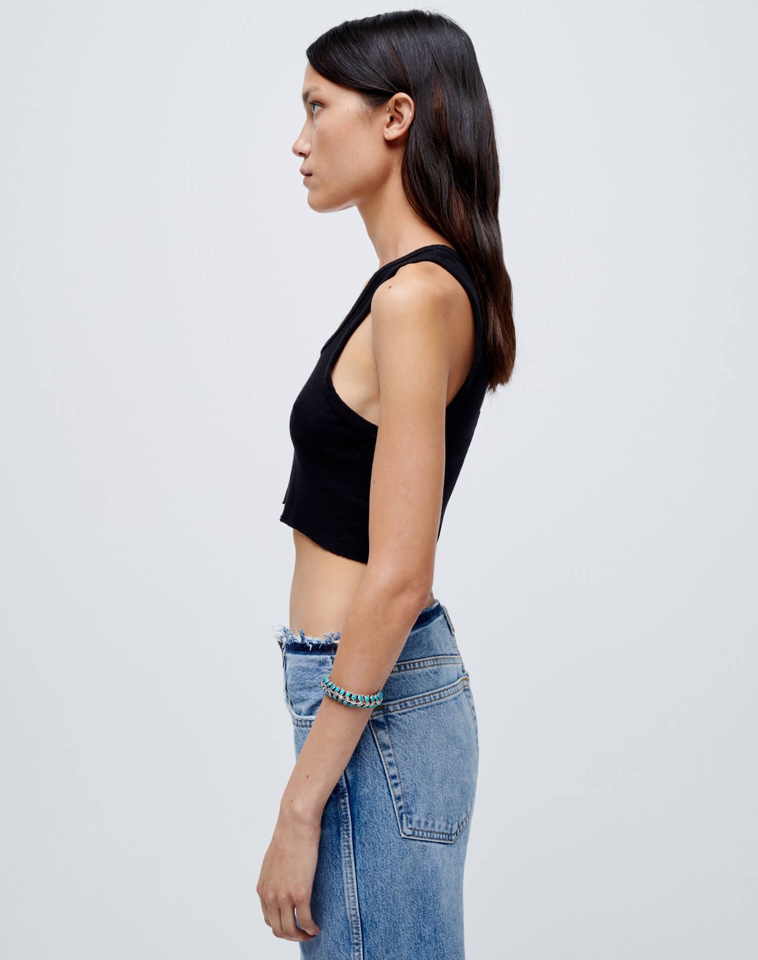 Cropped 60s Tank - Black sold by Re/Done product image thumbnail 4